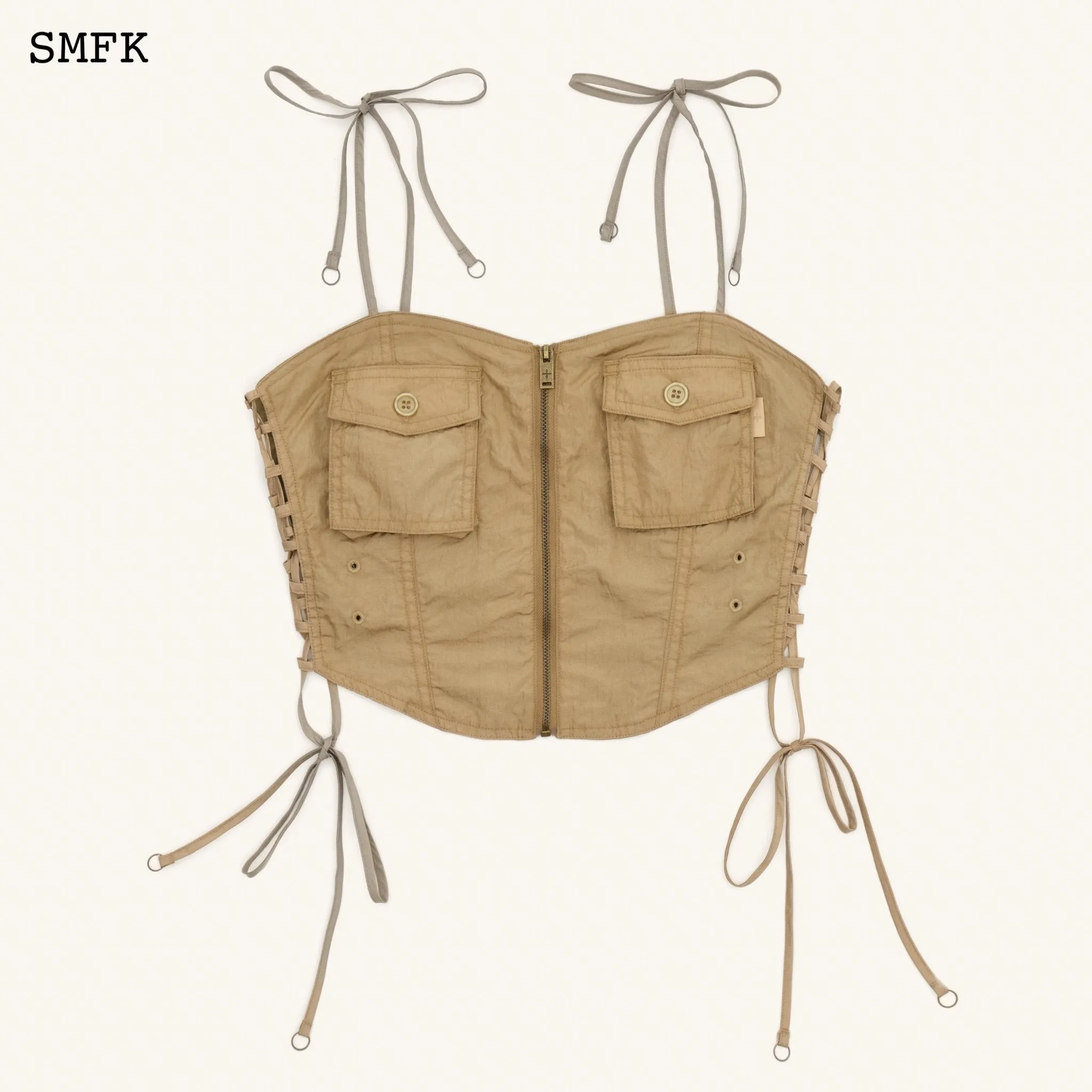 Ancient Myth Golden Snake Paratrooper Cropped Top