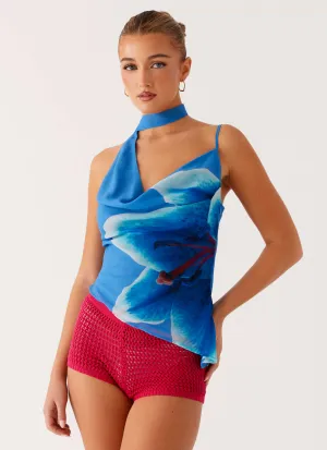 Andrina Cowl Neck Top - Oceania Bloom UVProtectionClothing Andrina Cowl Neck Top - Oceania Bloom Circular Knit Technology