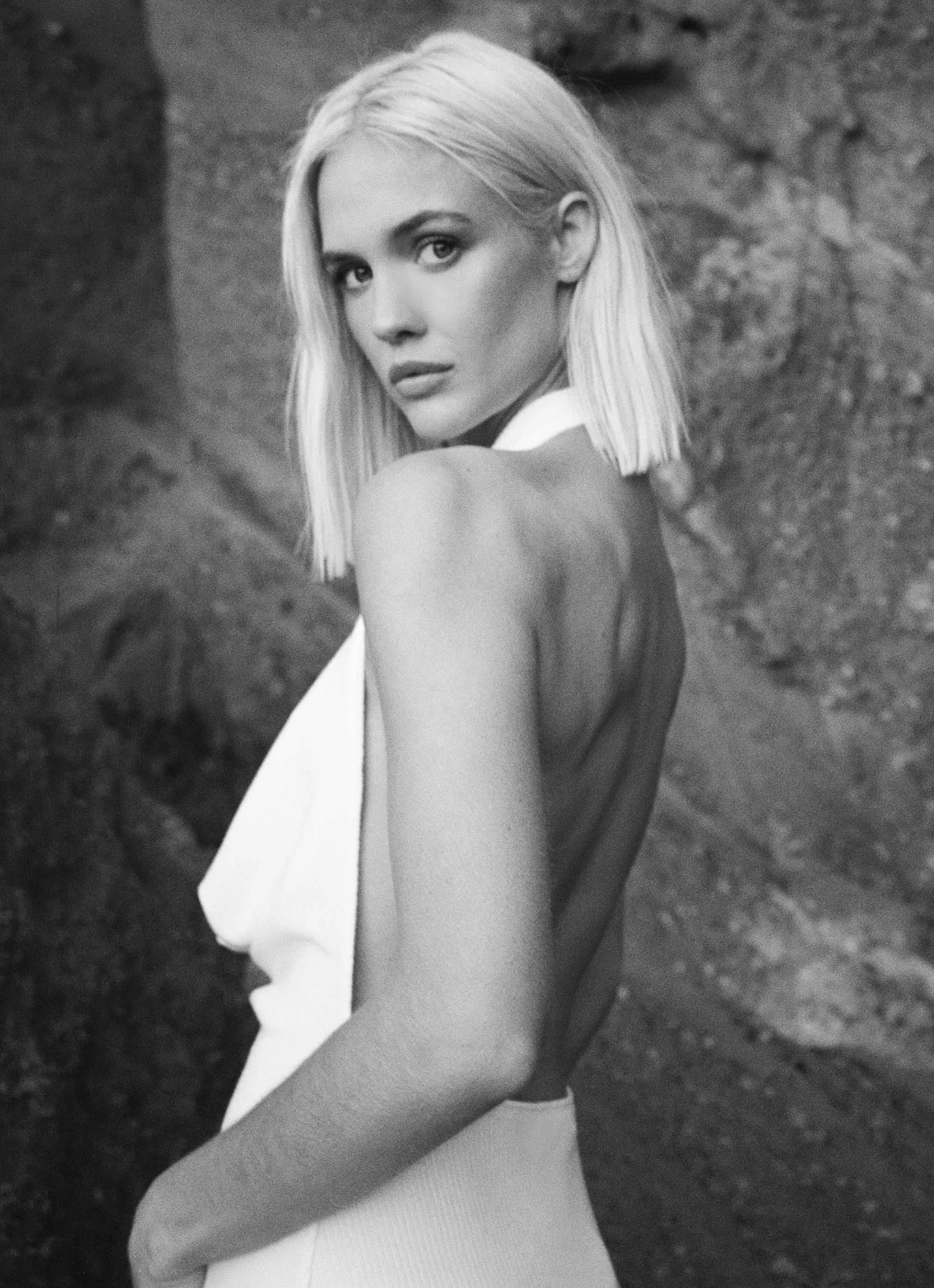 Anella Maxi Dress - White Non Iron Unstructured Shoulder