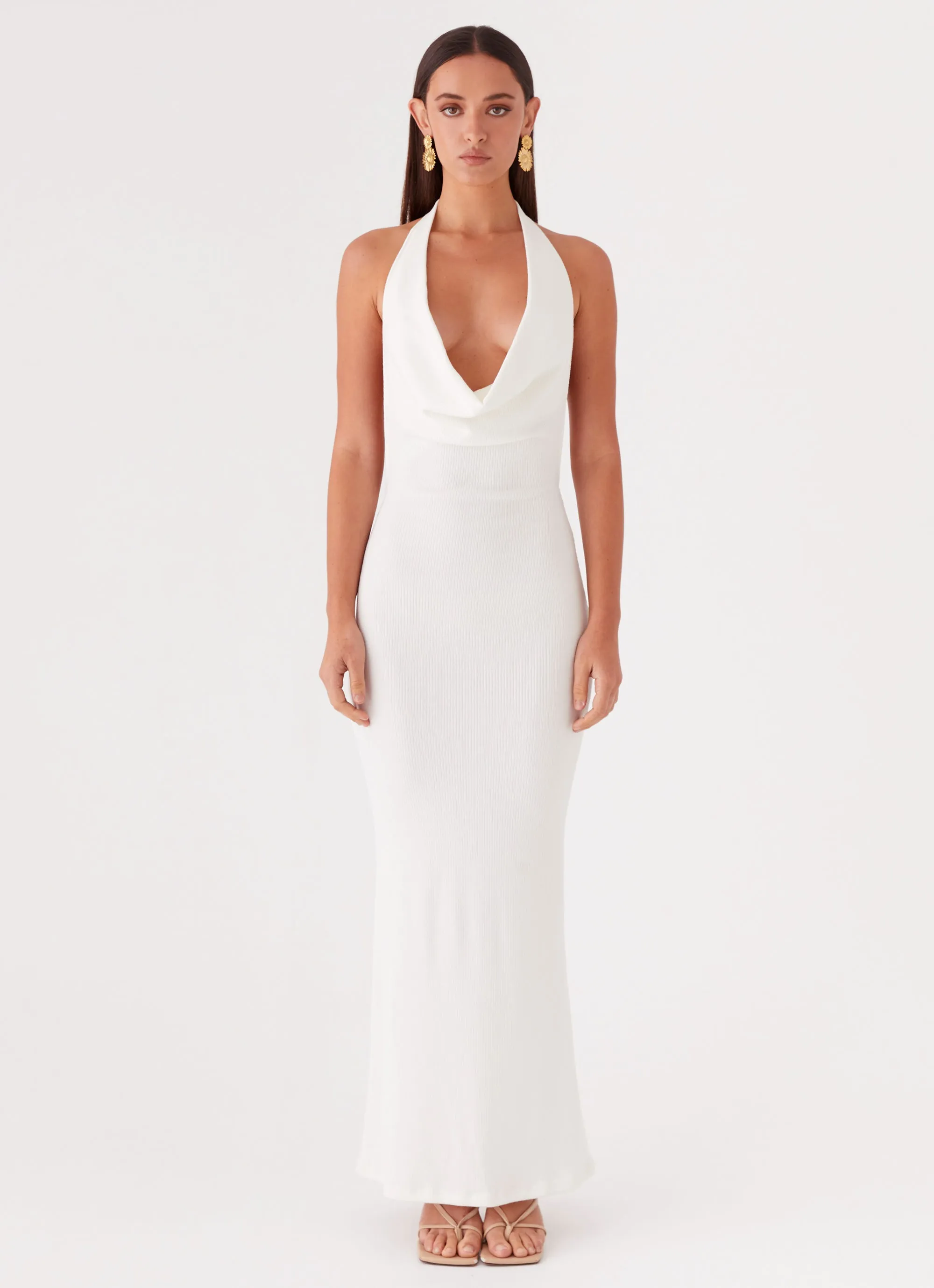 Anella Maxi Dress - White Pastel Shade