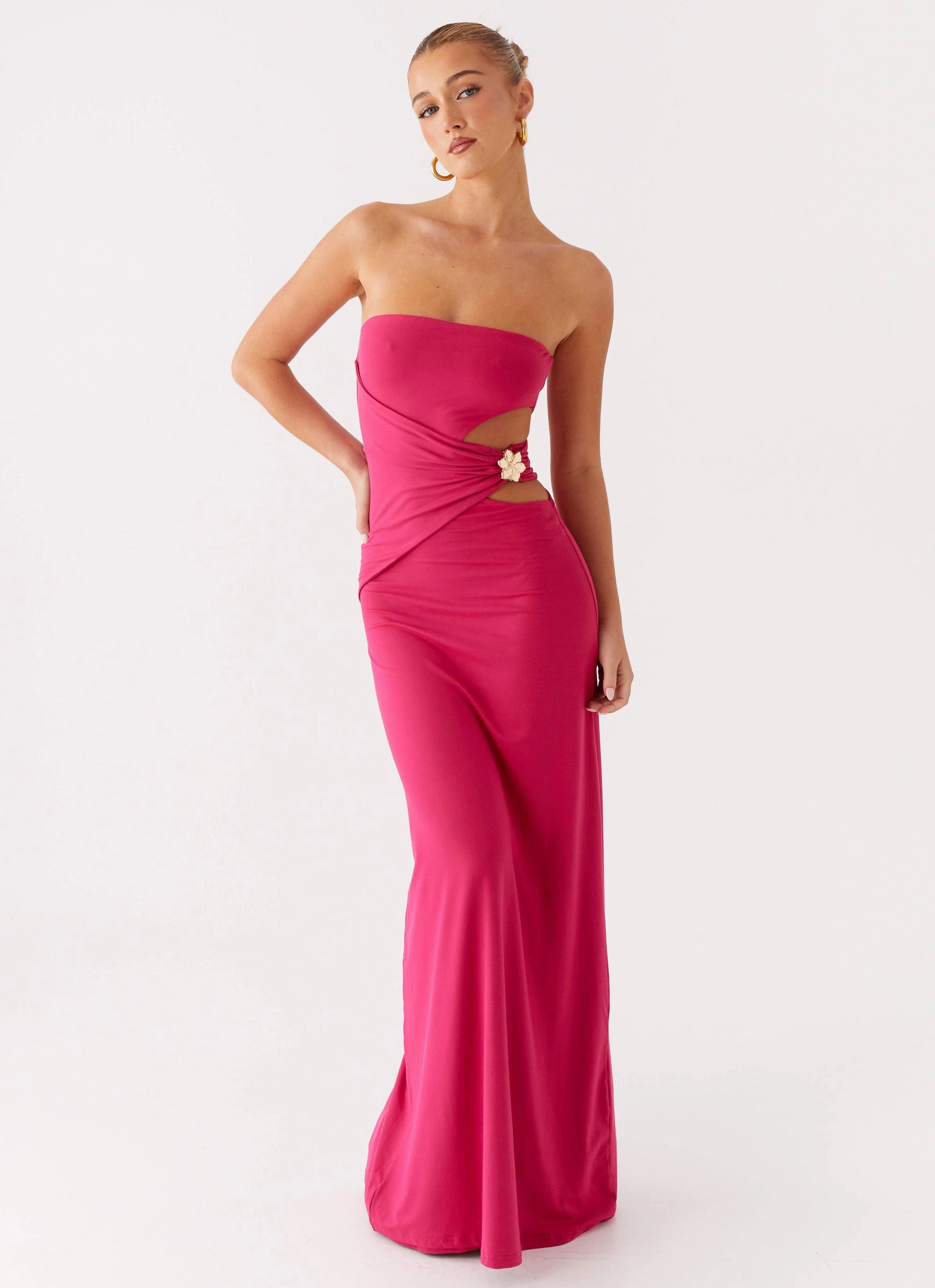Refined Vibe Flexible Waist Anetta Maxi Dress - Fuchsia