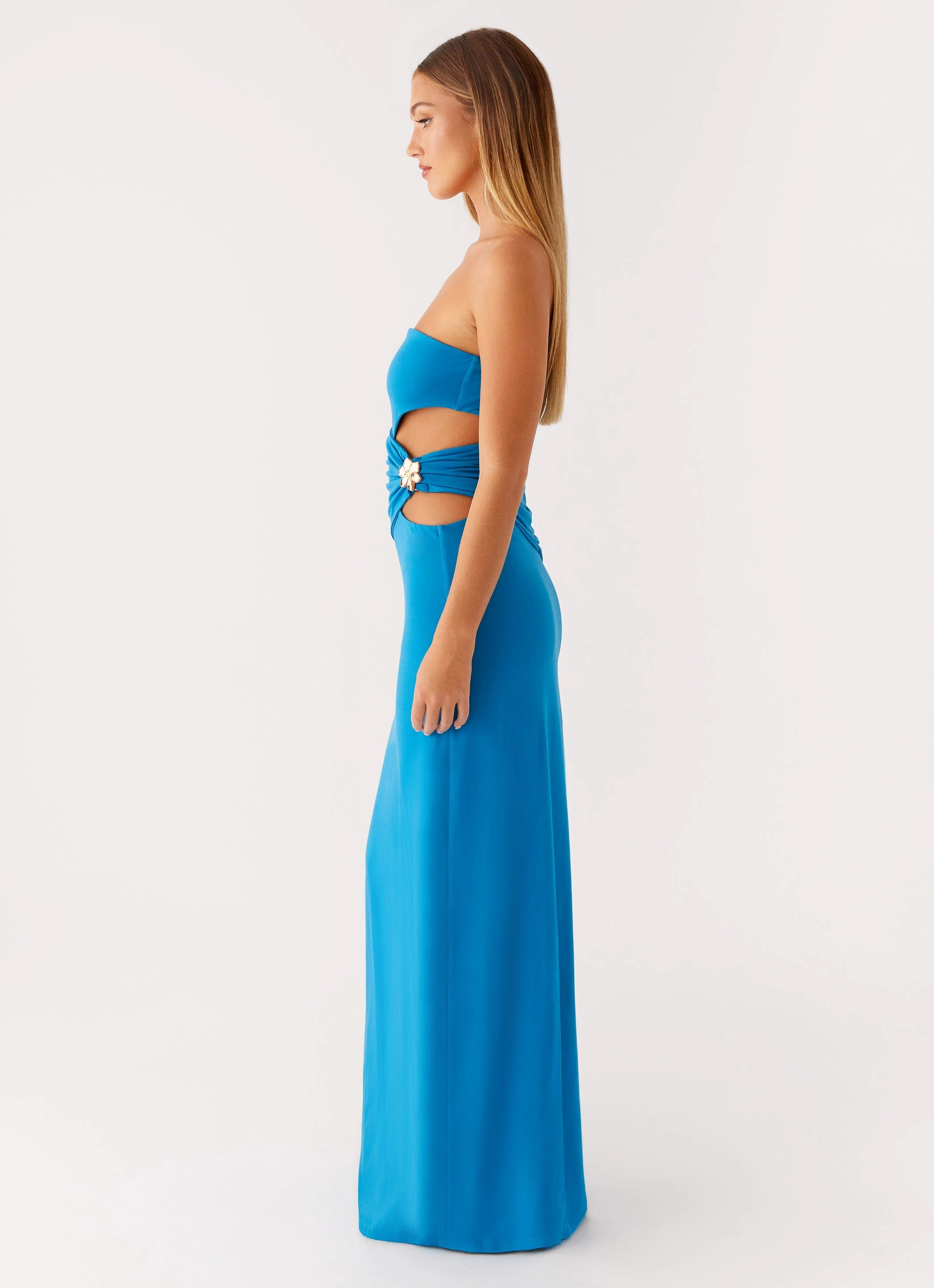 Anetta Maxi Dress - Royal Blue Bright Petal Stylish party wear