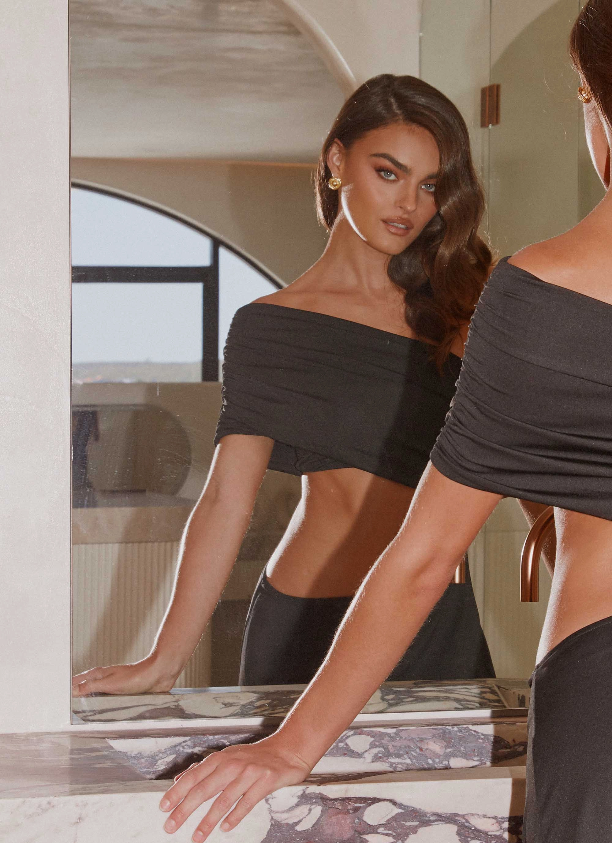 Angelina Asym Midi Dress - Black Event Mood Comfy Fit