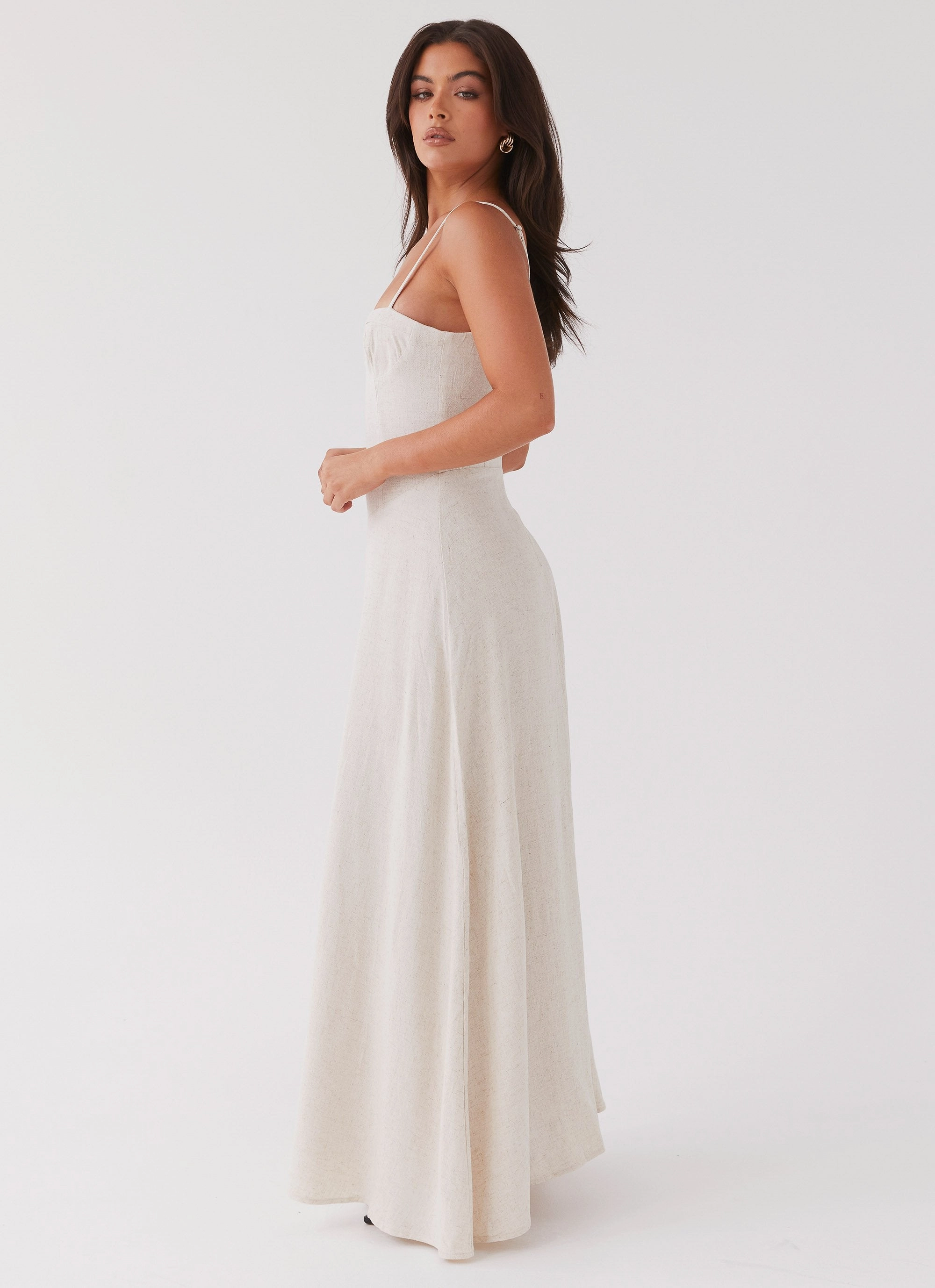 Easy Match Angelina Linen Maxi Dress - Oatmeal