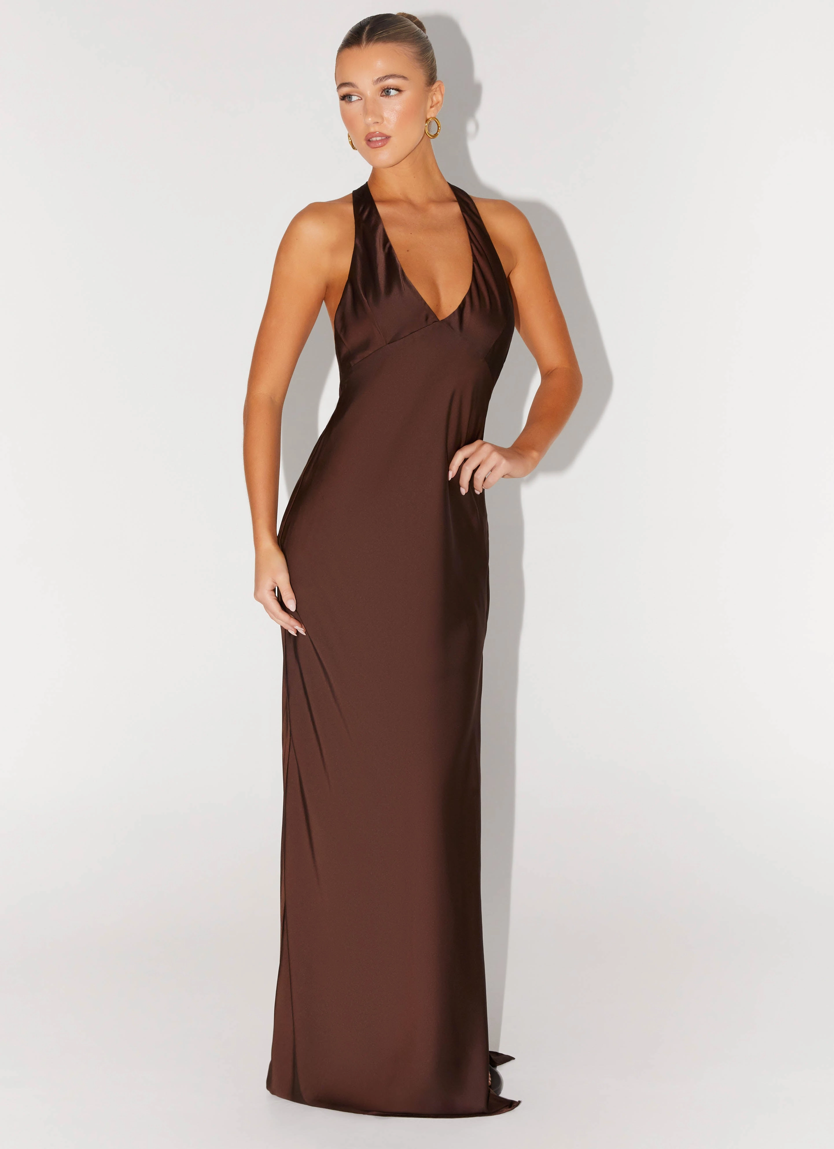 Cafe Vibe Angie Maxi Dress - Chocolate