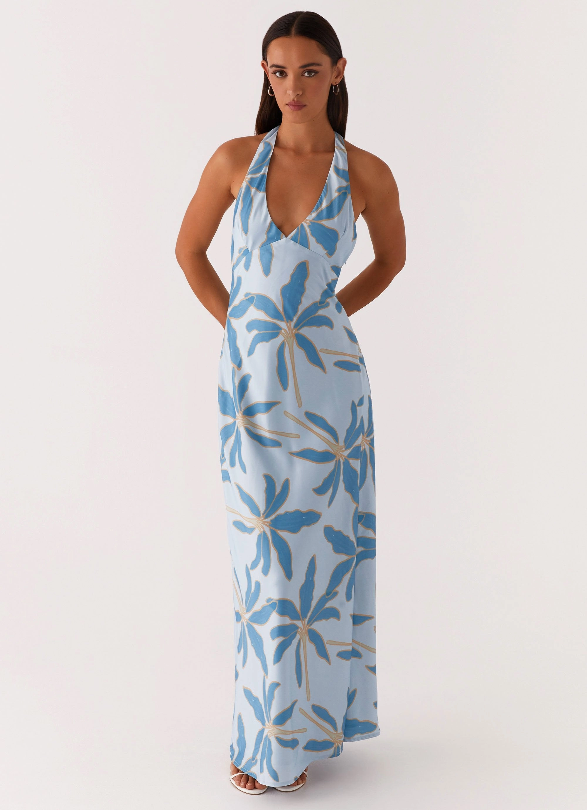 Angie Maxi Dress - Opulent Blue Relaxed Waist Smooth Line