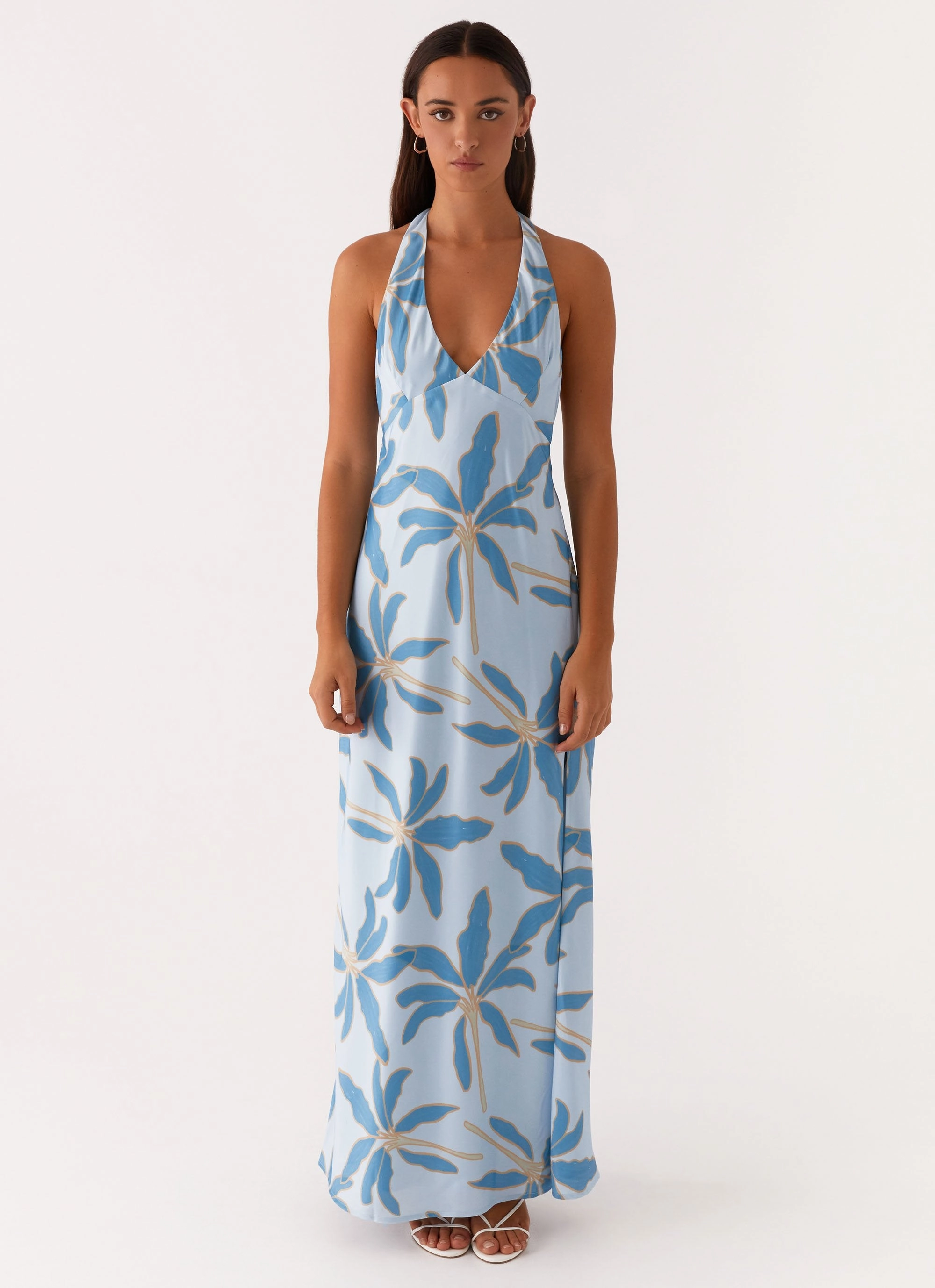 Angie Maxi Dress - Opulent Blue Clean Structure Ombre-Effect