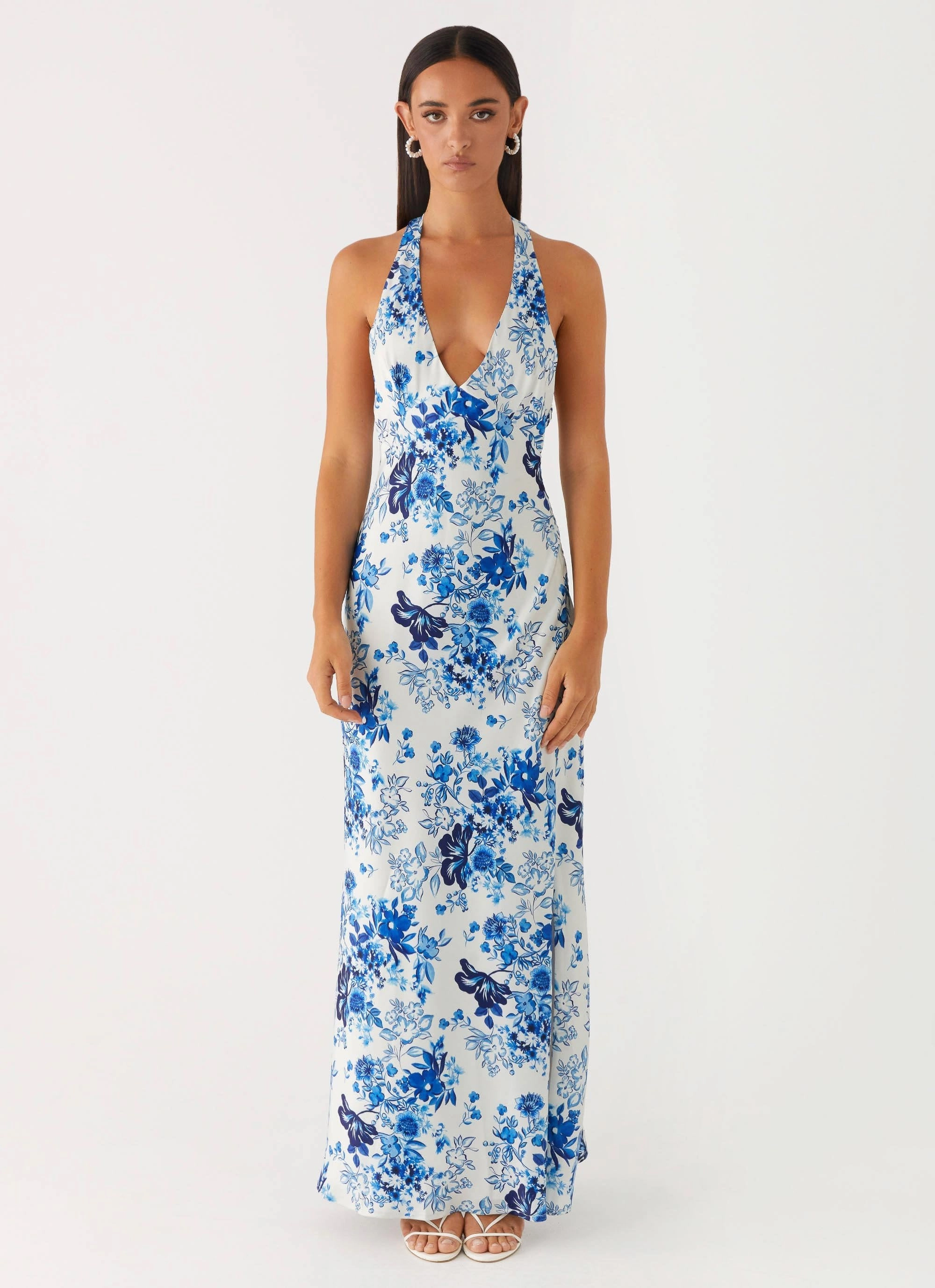 Seasonal piece Angie Maxi Dress - Serene Sky Floral