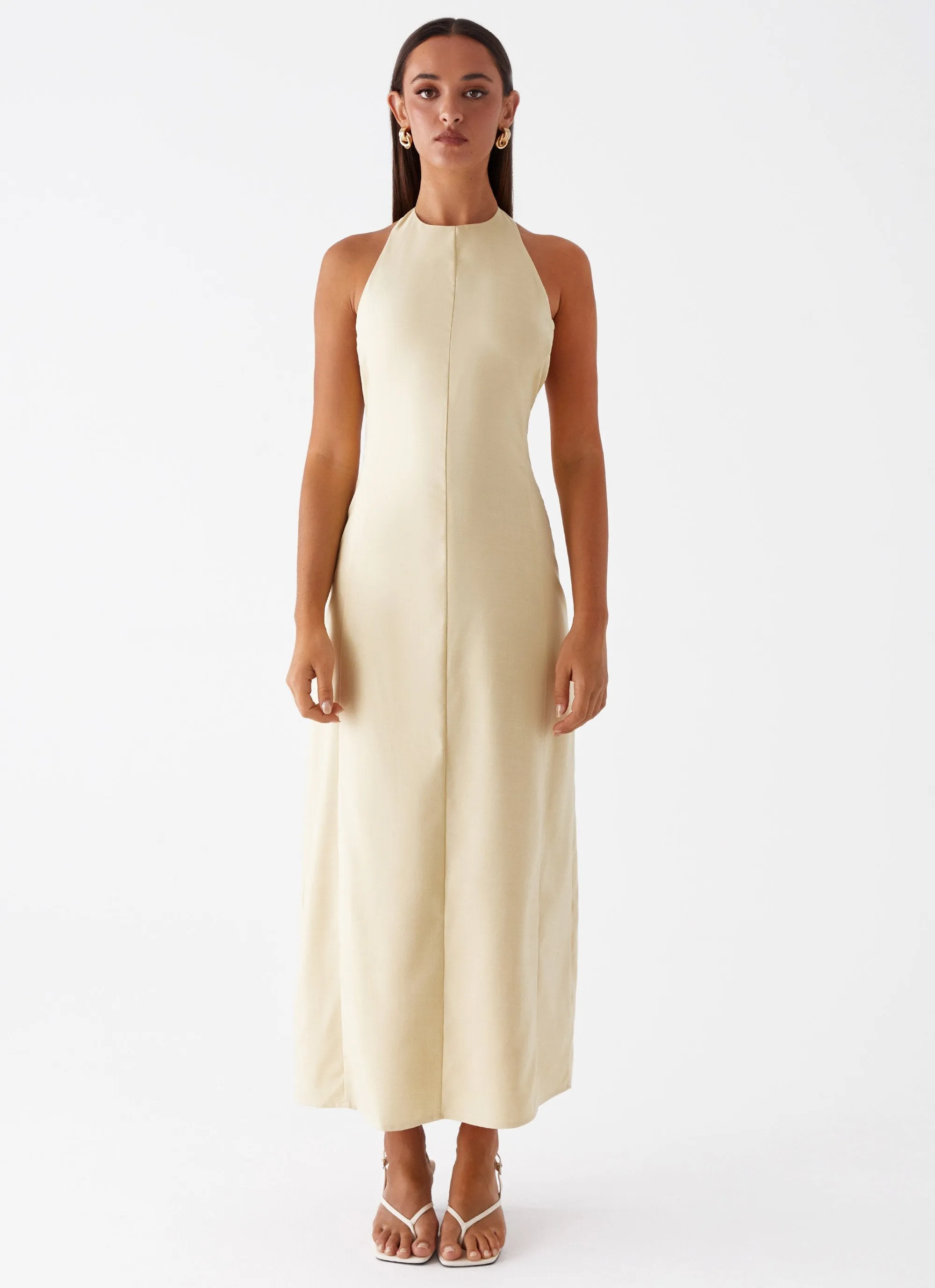 Anita Maxi Dress - Yellow Lightweight texture All-day Comfort