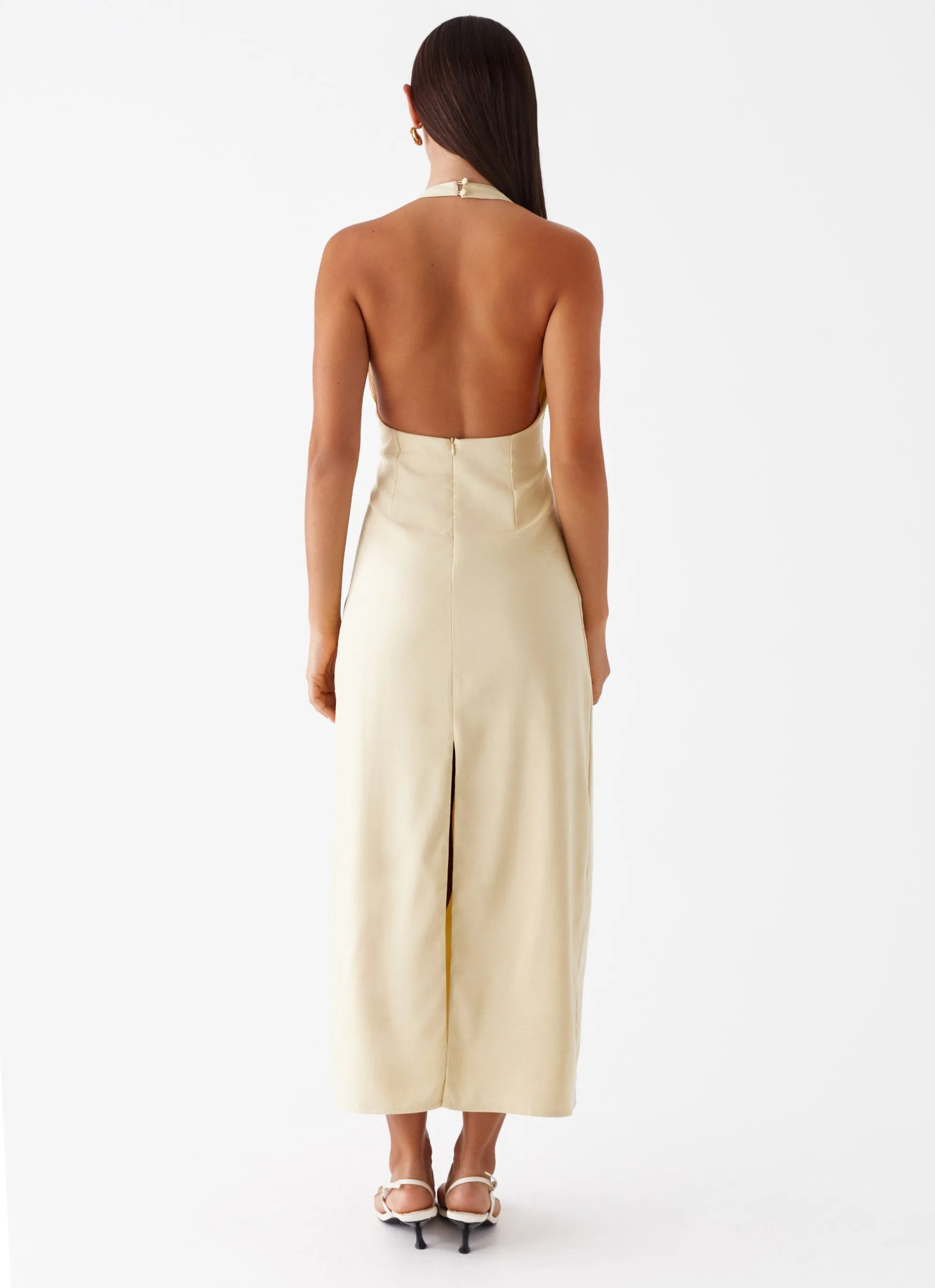 Polished Placket Airflow Ventilation System Anita Maxi Dress - Yellow