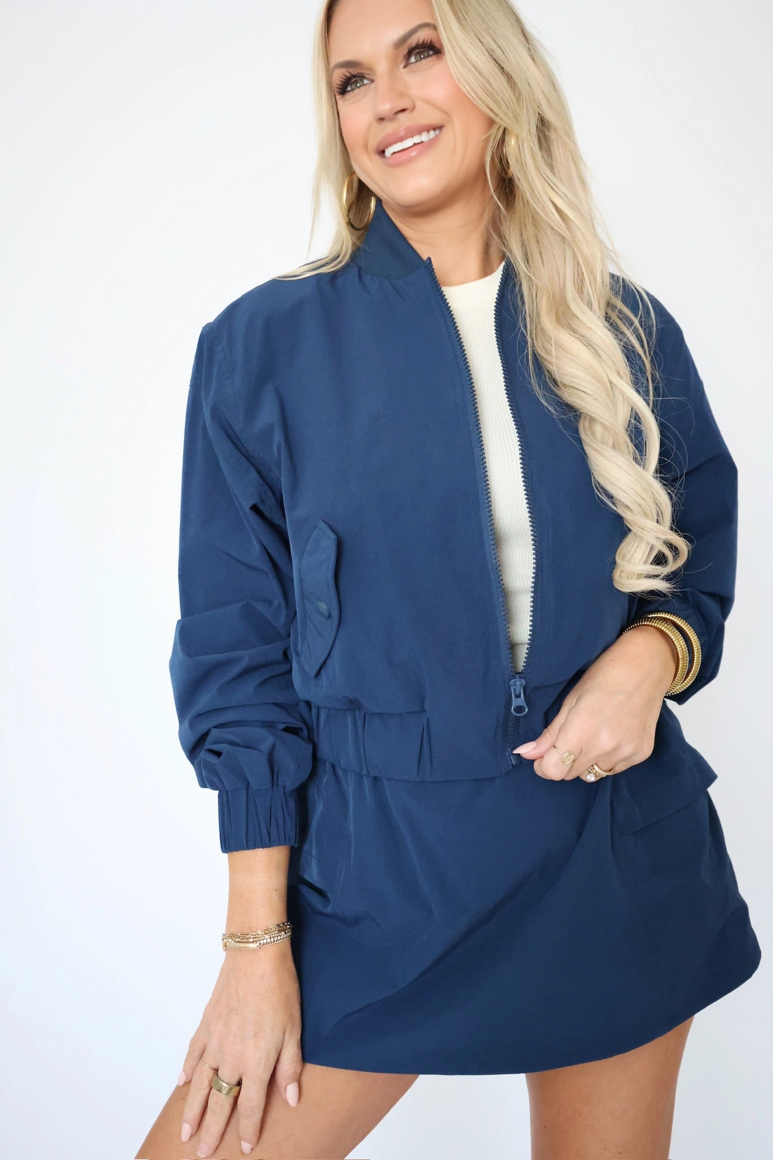 Anna Bomber Jacket (FINAL SALE) Double Needle Stitching