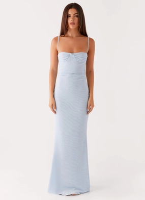 Anna Sophia Maxi Dress - Blue Comfortable Waistband Pure Piece