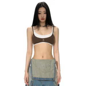 Annotation Tank Top Brown