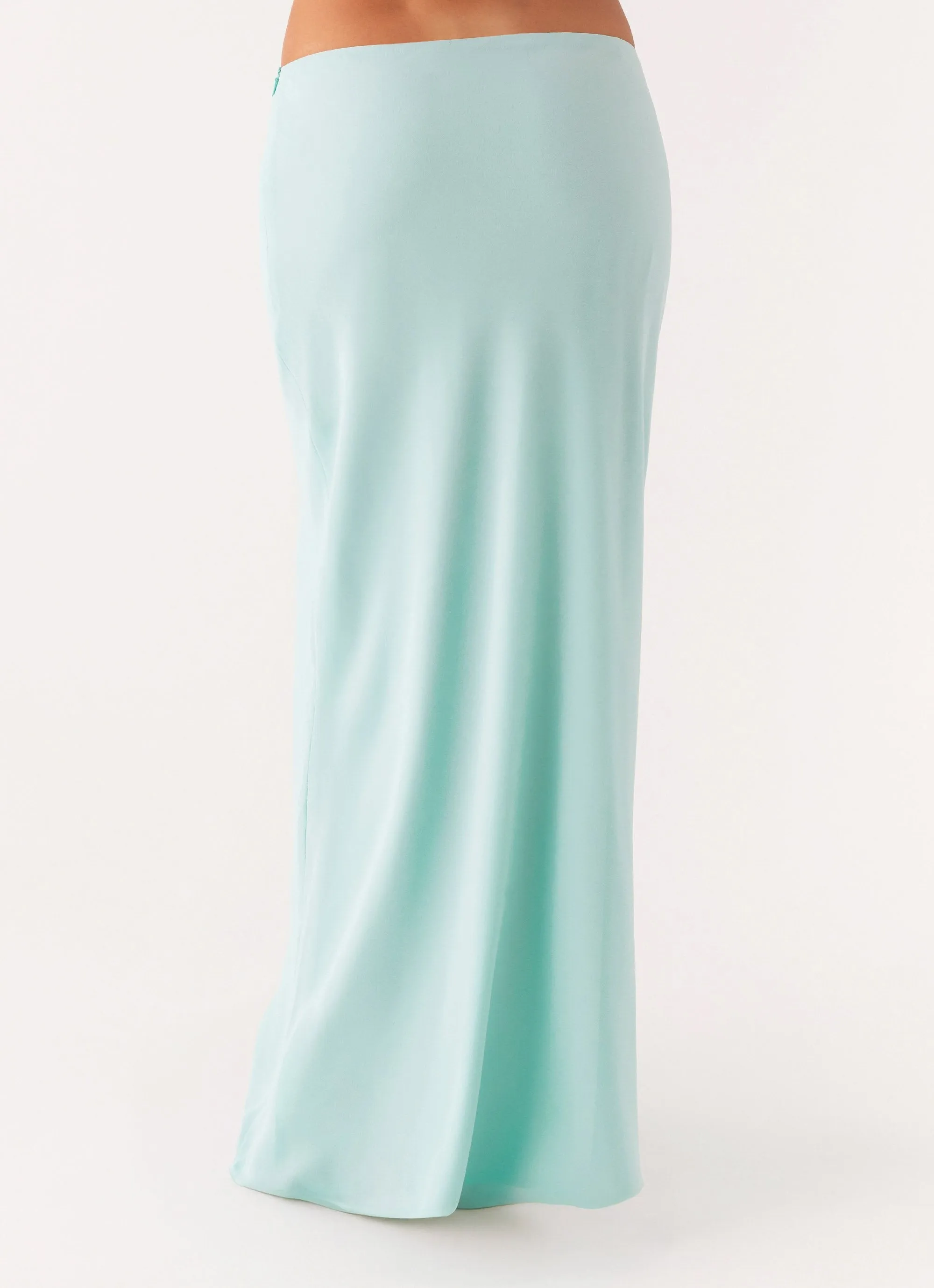 Breathable Lining Another Life Chiffon Maxi Skirt - Pale Blue