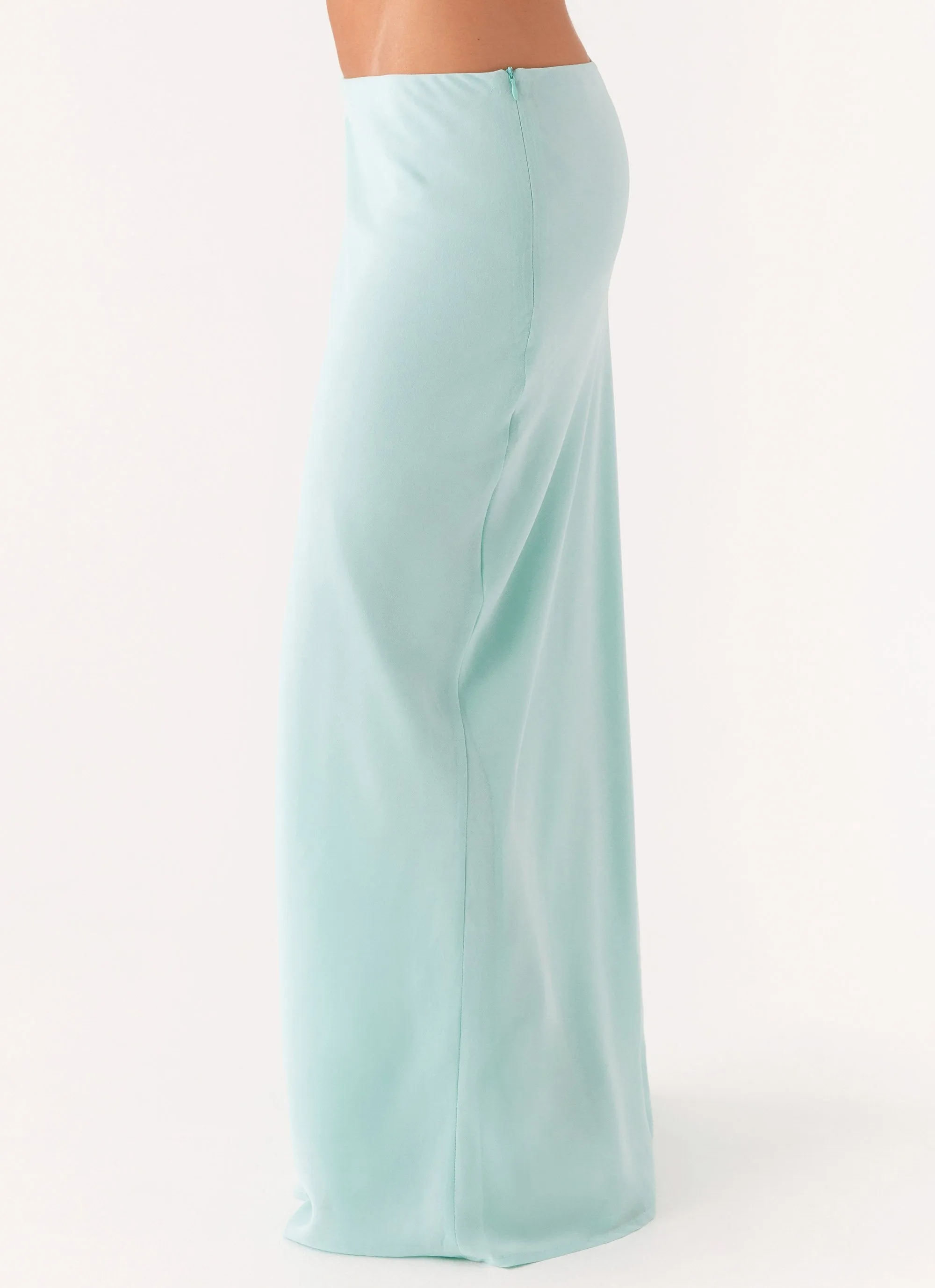 Another Life Chiffon Maxi Skirt - Pale Blue Wrap style