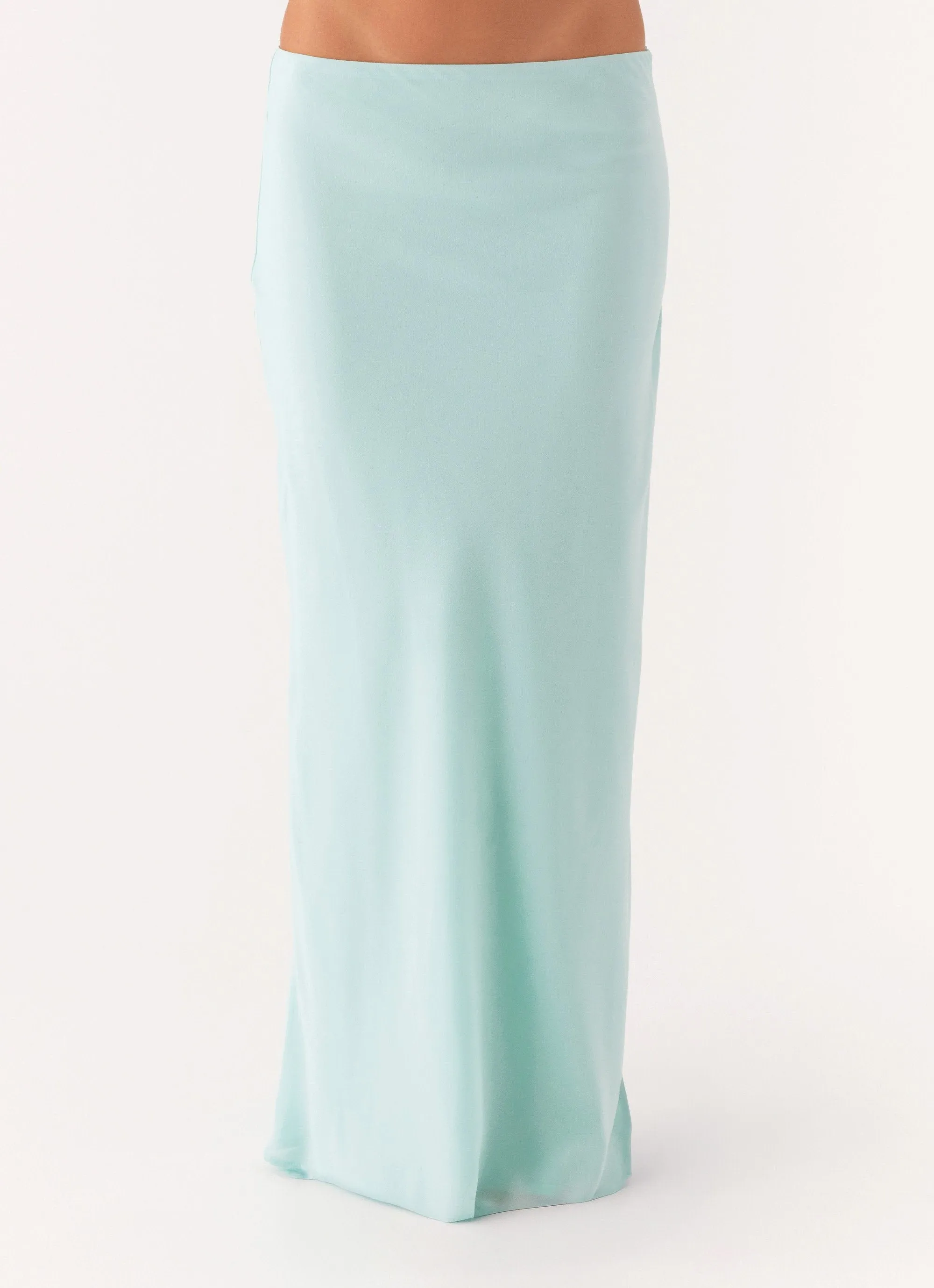 Hemp Blend Travel Friendly Another Life Chiffon Maxi Skirt - Pale Blue