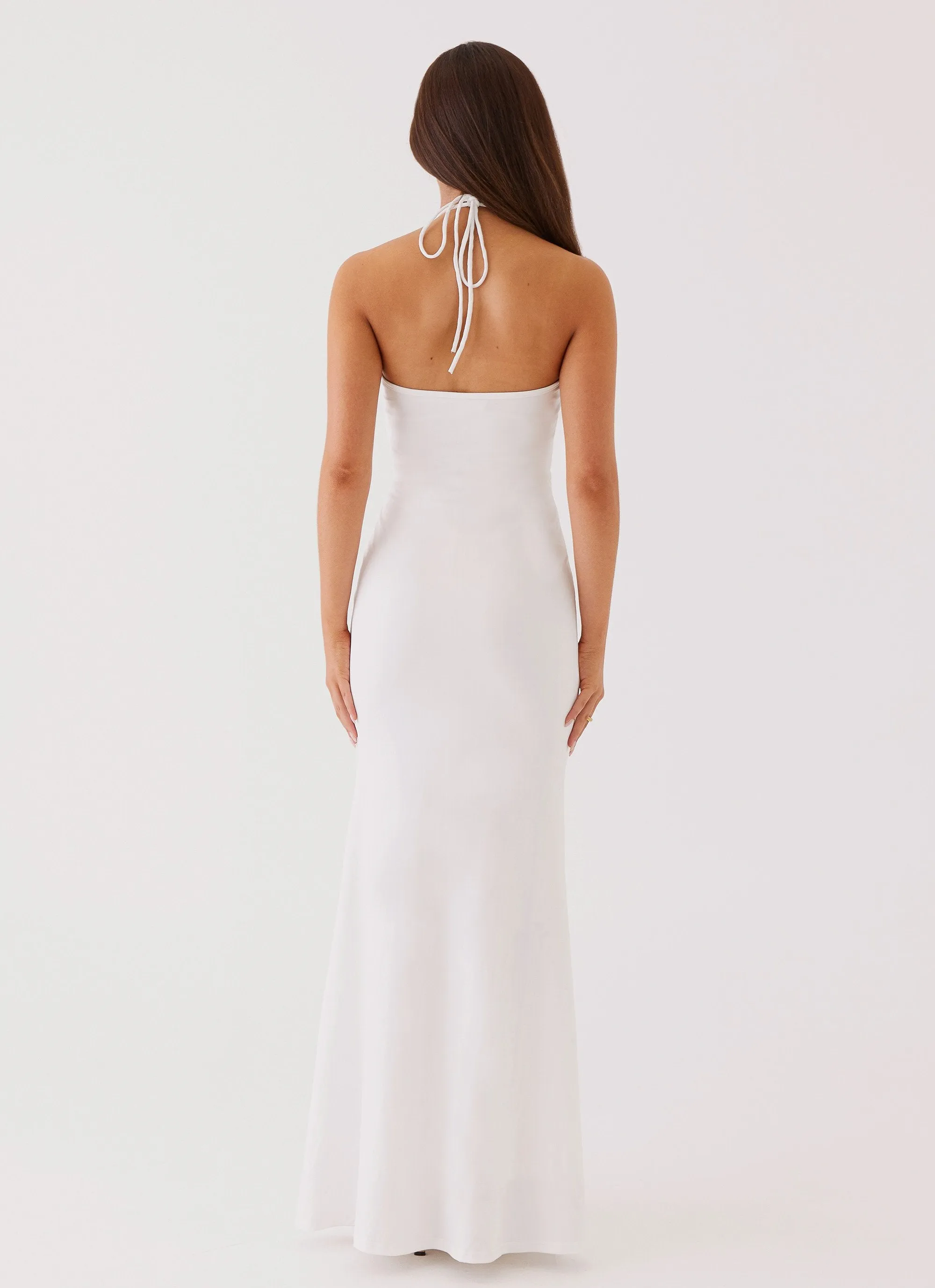 Spring Collection Gym Wear Serina Ruffle Maxi Dress - White