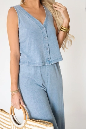 Seamless Design Solace Jersey Denim Tank