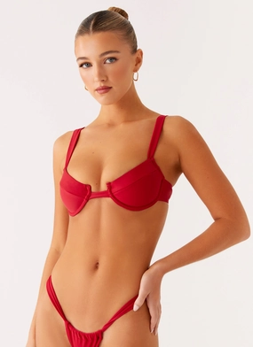 Airlie Balconette Bikini Top - Deep Red Swim Adventure Ultra Soft Elastane