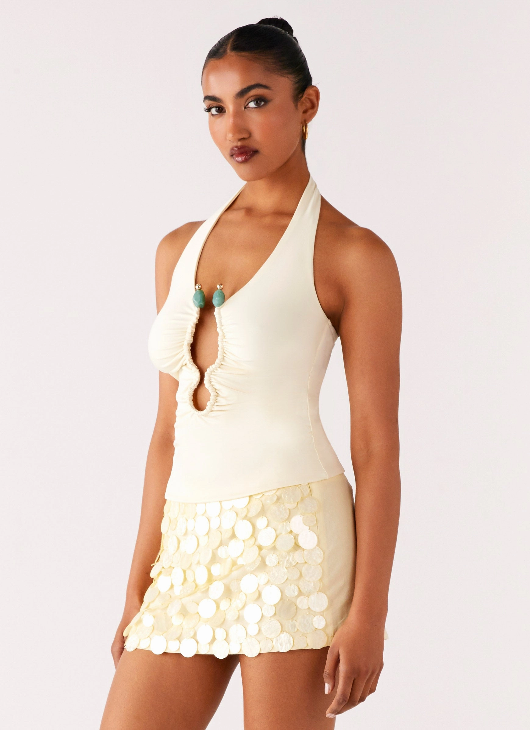 PlushLining Diego Halter Top - Yellow