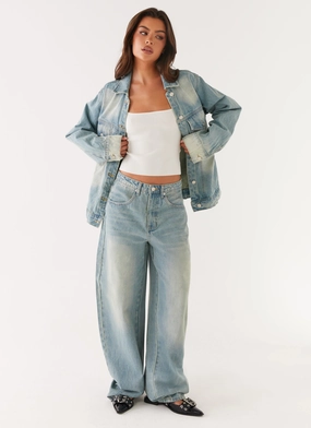 Maxwell Baggy Jeans - Washed Blue Wide fit