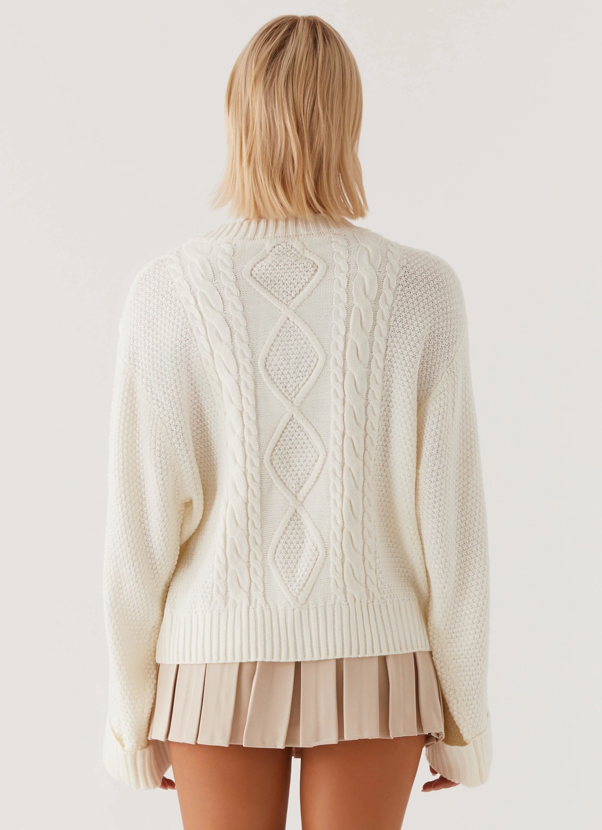 Play Pretend Knit Jumper - Ivory Breathable Linen Blend FlexibleWaistband