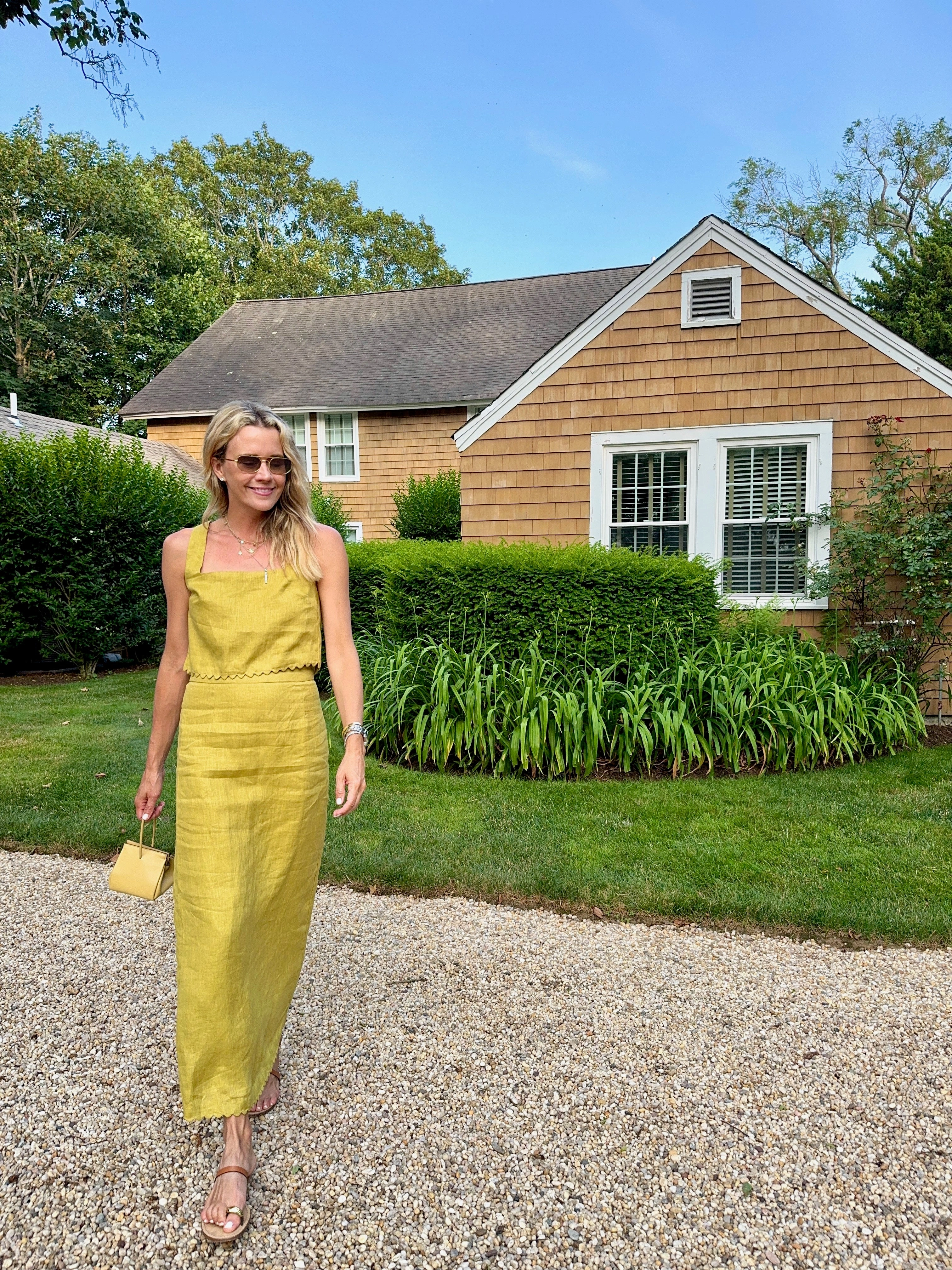 Tagless Neckline Design Easy Wear MASON'S DAUGHTER | Ella Scallop Top, Chartreuse Linen