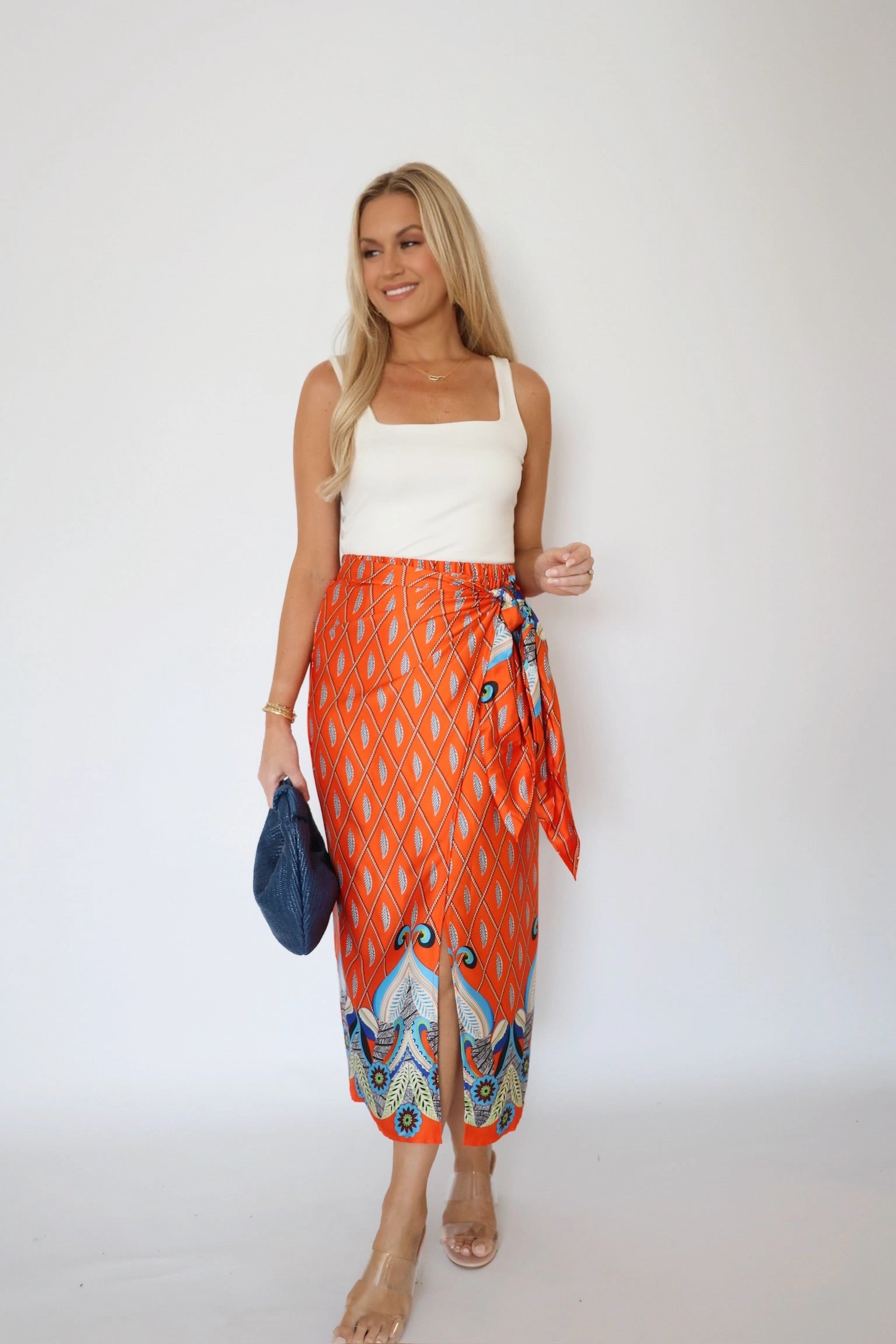 WideNeckOpening Saffron Wrap Skirt (FINAL SALE)