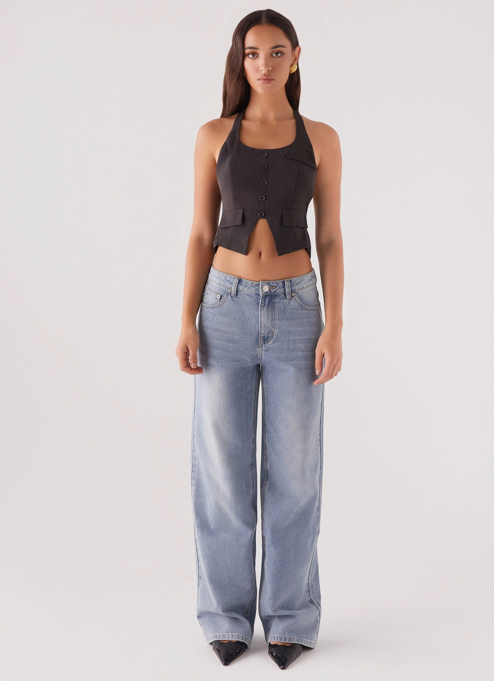 Kendra Backless Vest - Black SweatAbsorbent