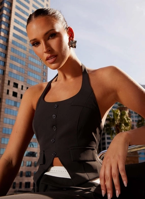 BondedSeams Kendra Backless Vest - Black