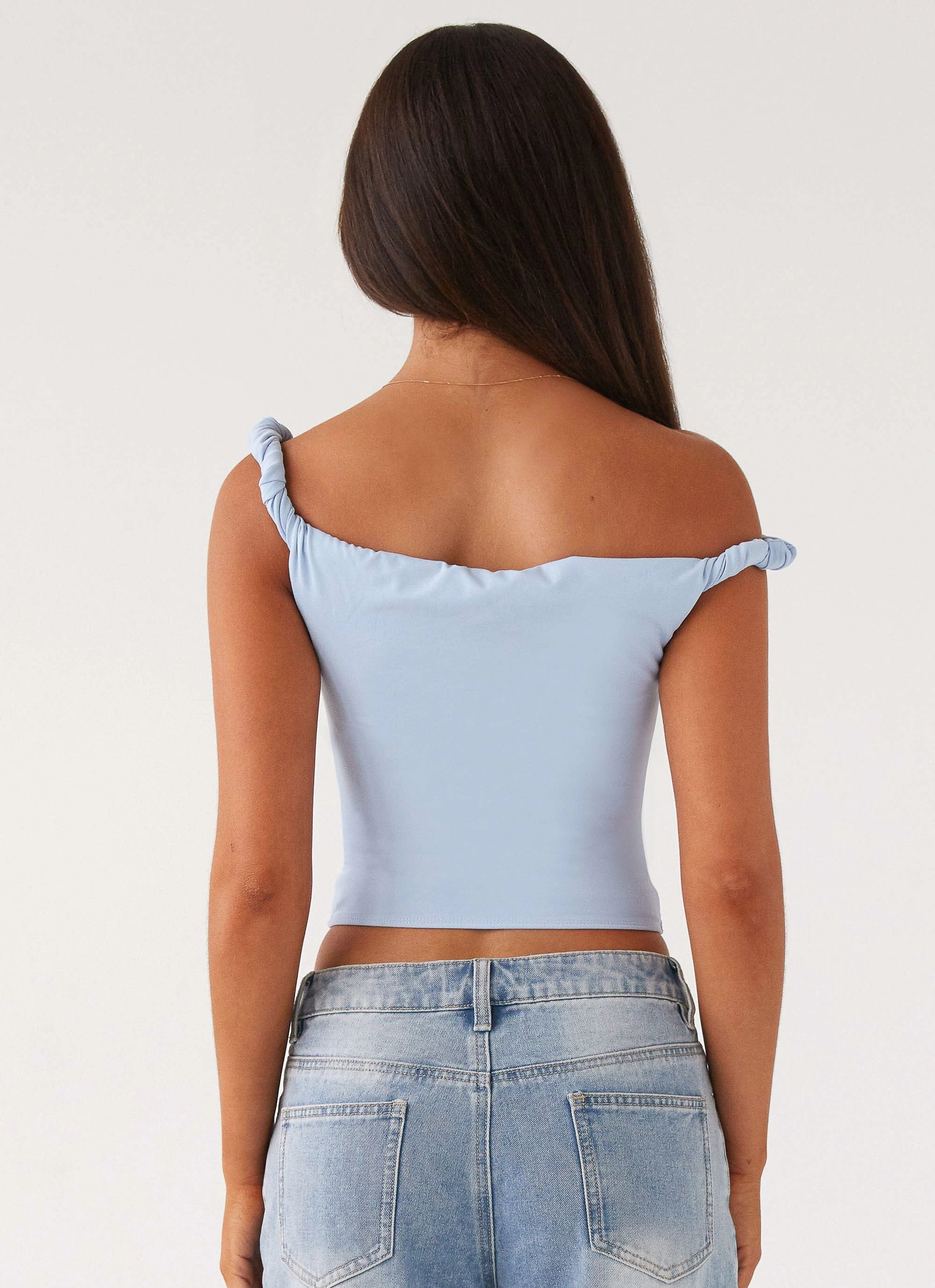 OdorResistantTechnology Winter Wardrobe Solace Soul Twist Shoulder Top - Baby Blue