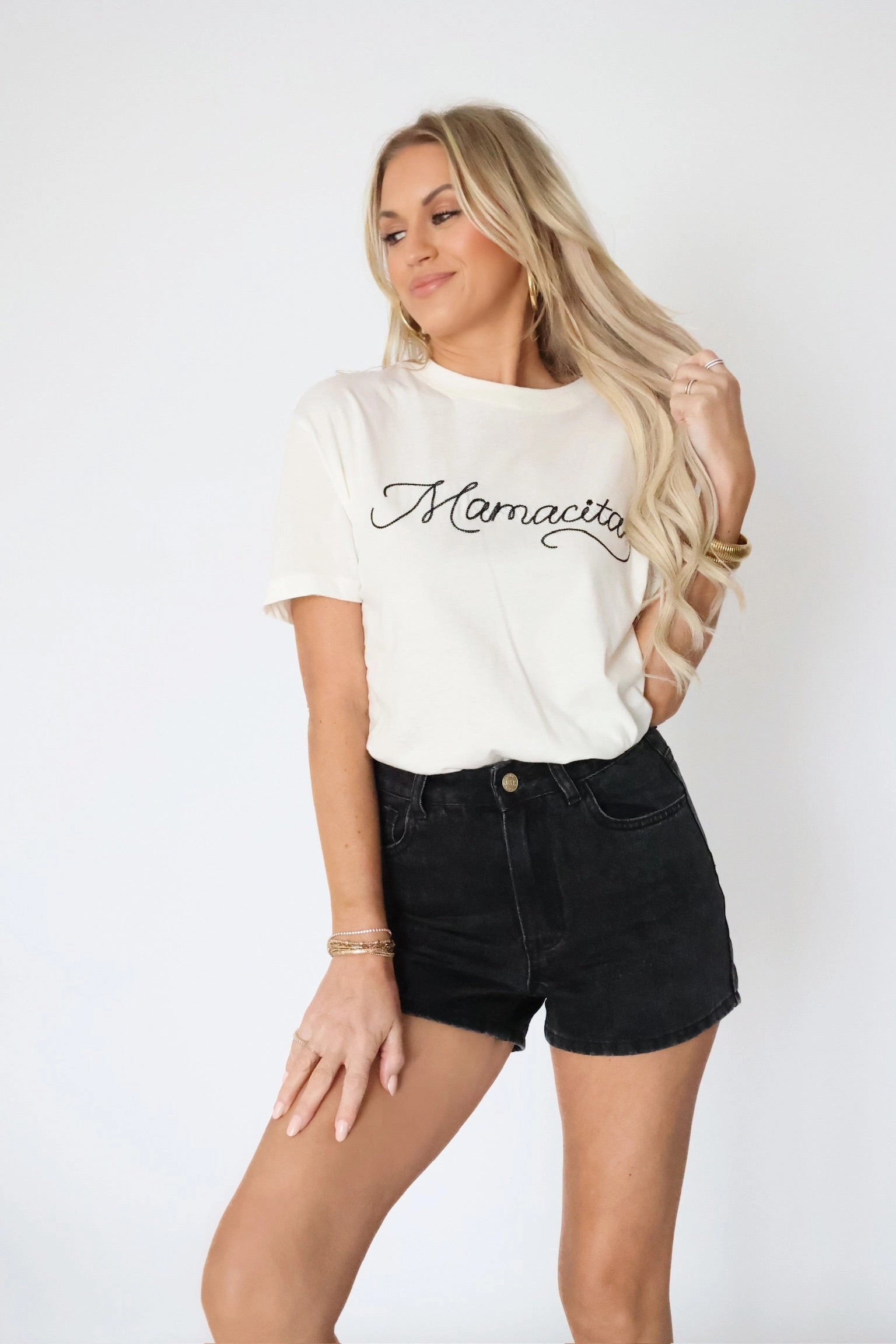 Friction Reducing Finish Light Reflective Printing Charli Denim Shorts