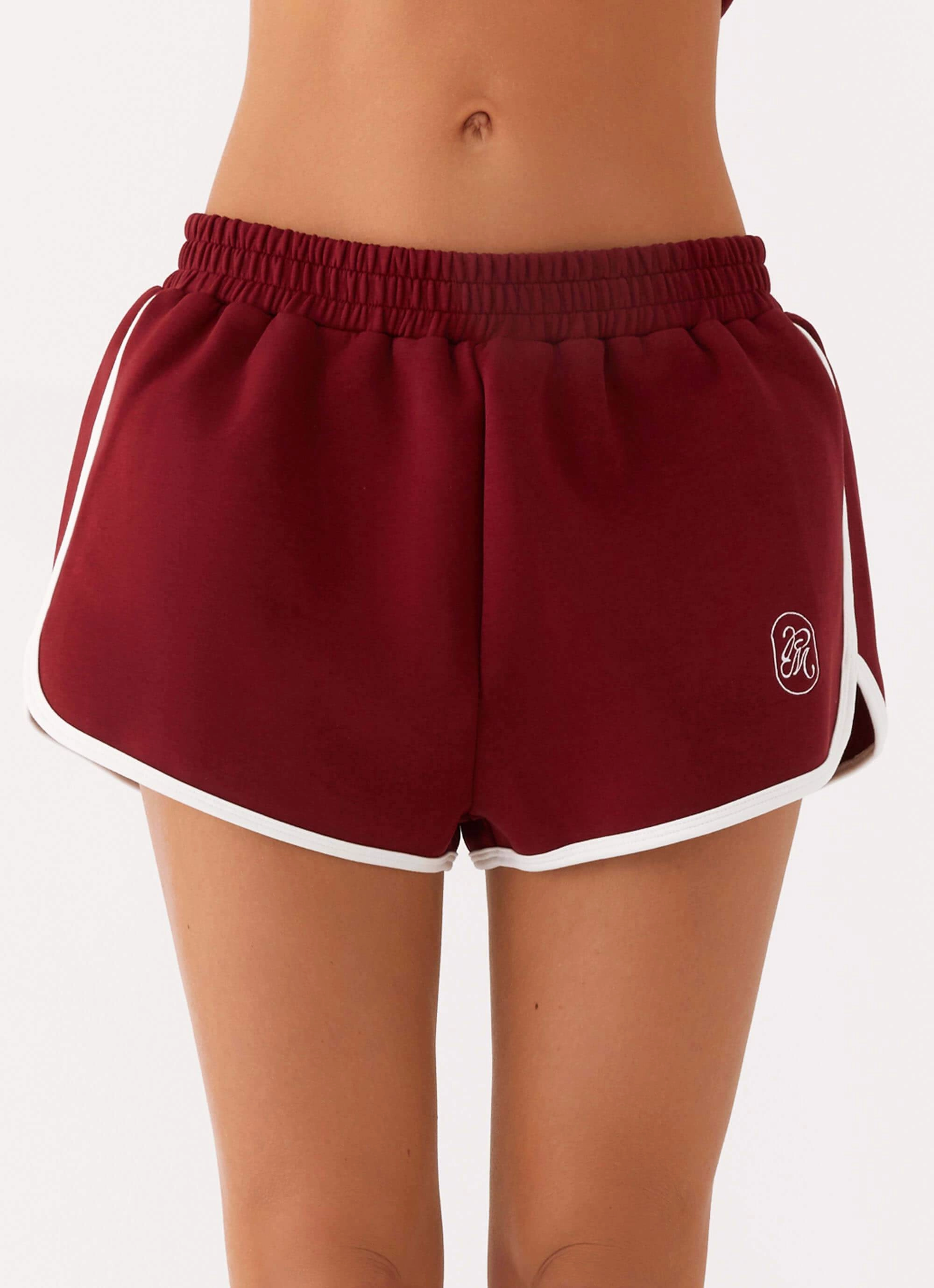 Durable Construction Out Of Your League Track Shorts - Red