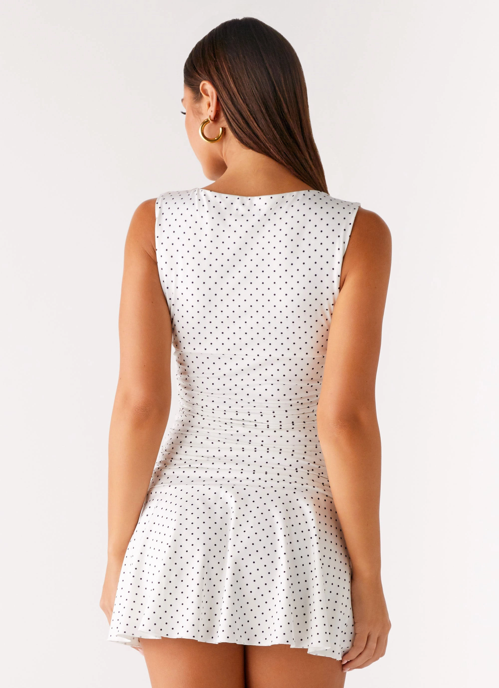Lightweight Piece Street Ready Kelda Mini Dress - White Polka Dot
