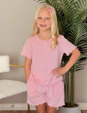 Arshiner Girls Pajama Set Short Sleeve Lounge Set