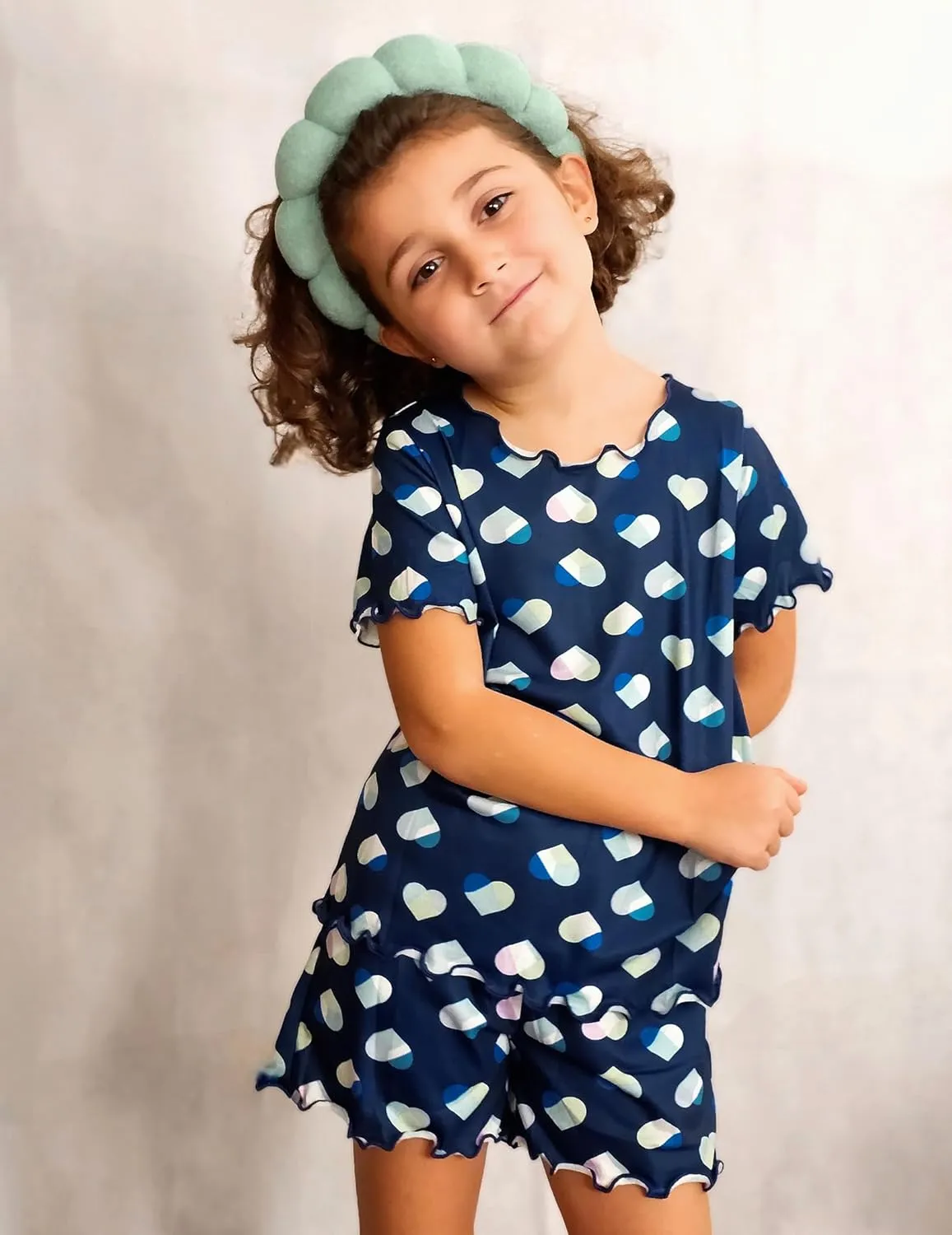 Arshiner Girls Pajama Set Short Sleeve Lounge Set