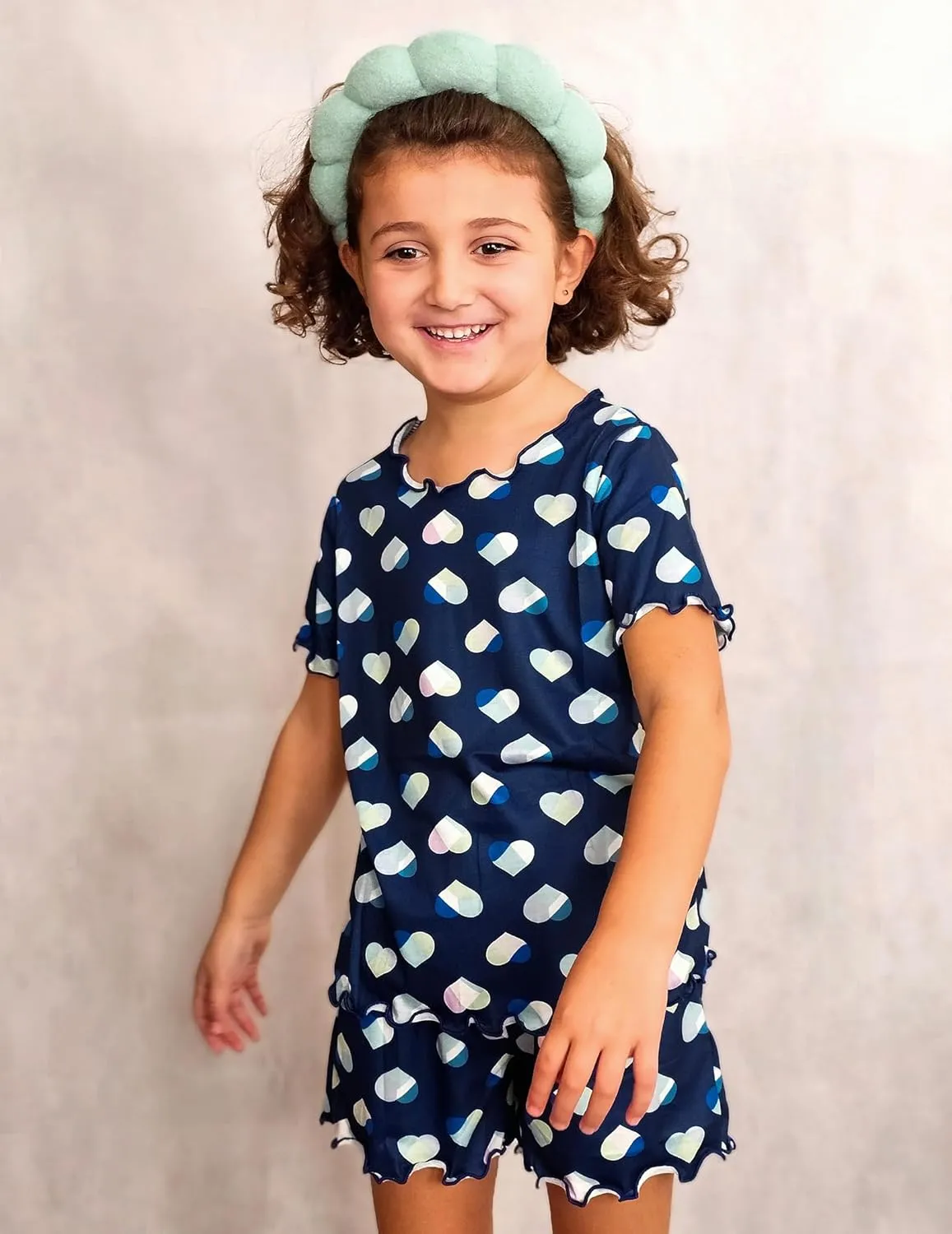 Arshiner Girls Pajama Set Short Sleeve Lounge Set