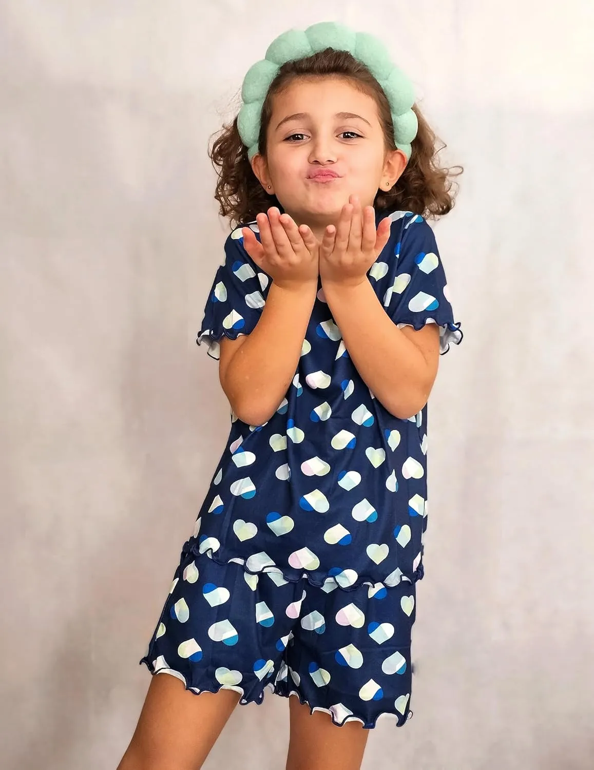 Arshiner Girls Pajama Set Short Sleeve Lounge Set