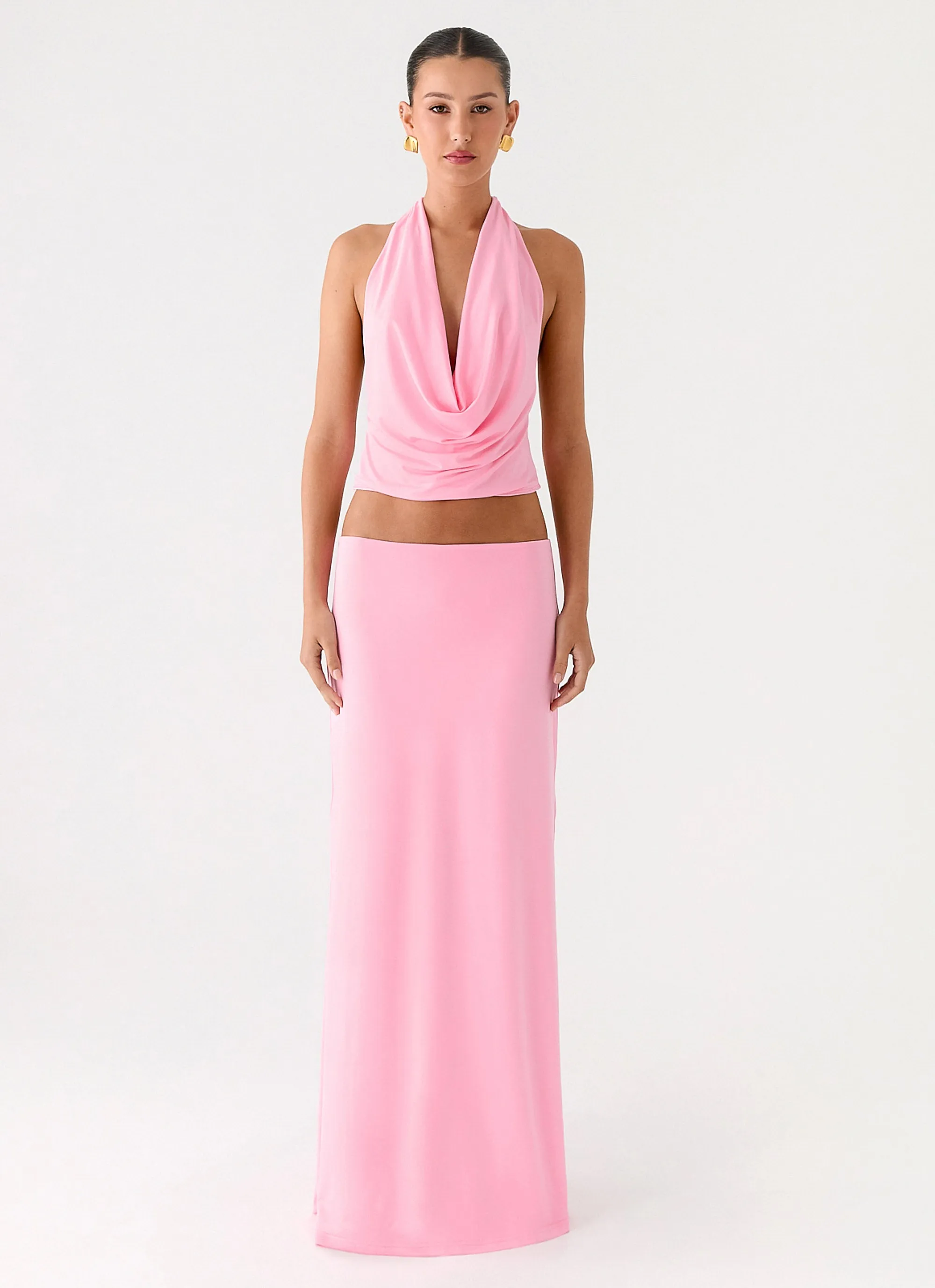 Pocket Design Ultra Comfort Ashi Maxi Skirt - Pink