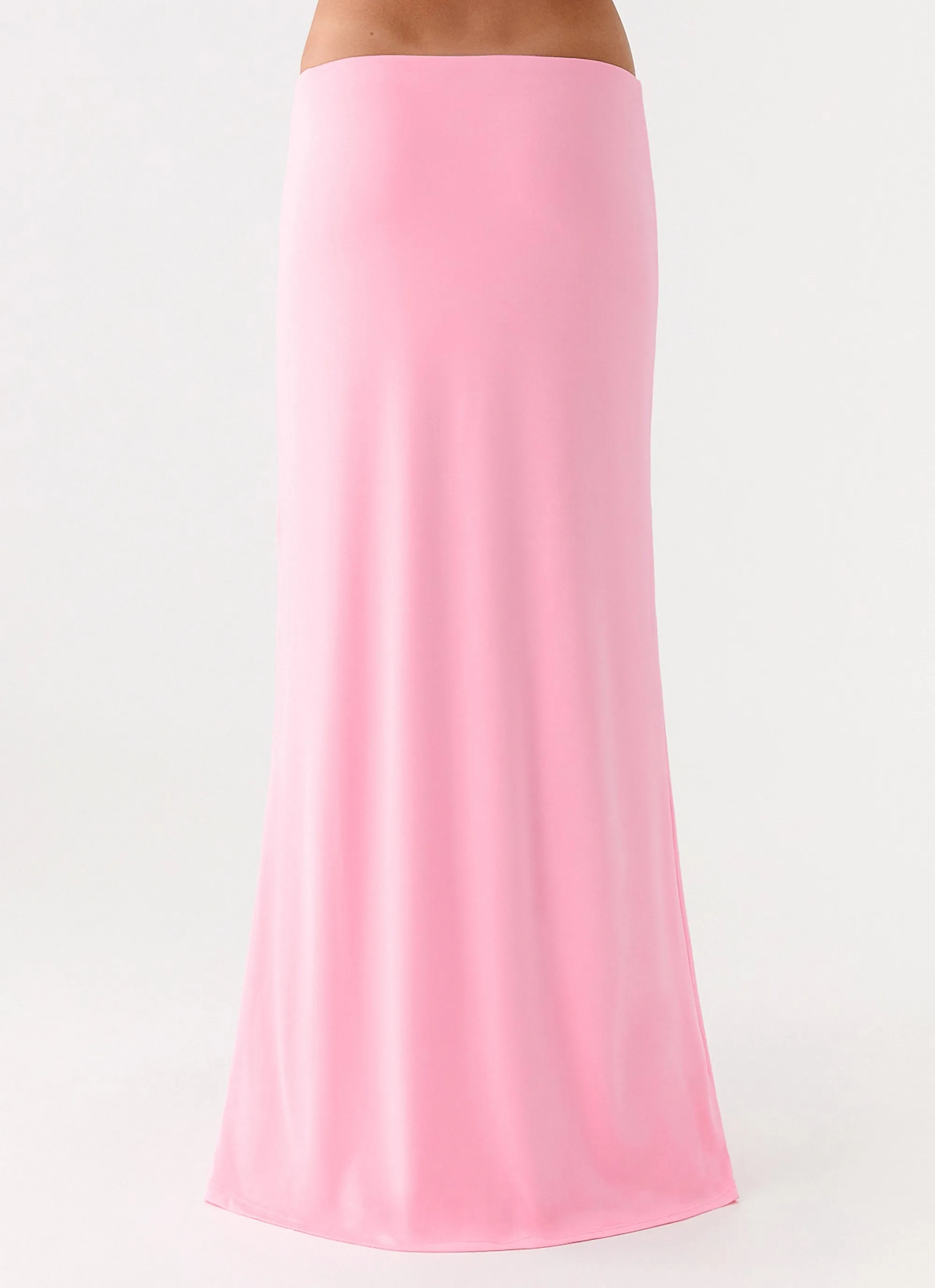 Seasonal Layering Comfortable Feel Ashi Maxi Skirt - Pink