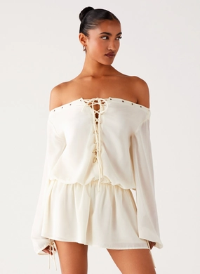 Stylish Feel Astaria Mini Dress - Ivory