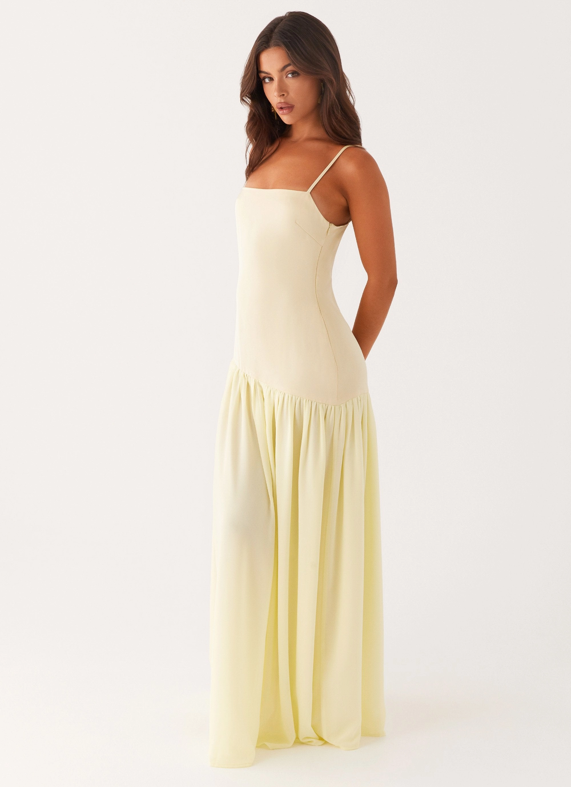 Influencer-Style Sleek Movement Asteria Maxi Dress - Yellow