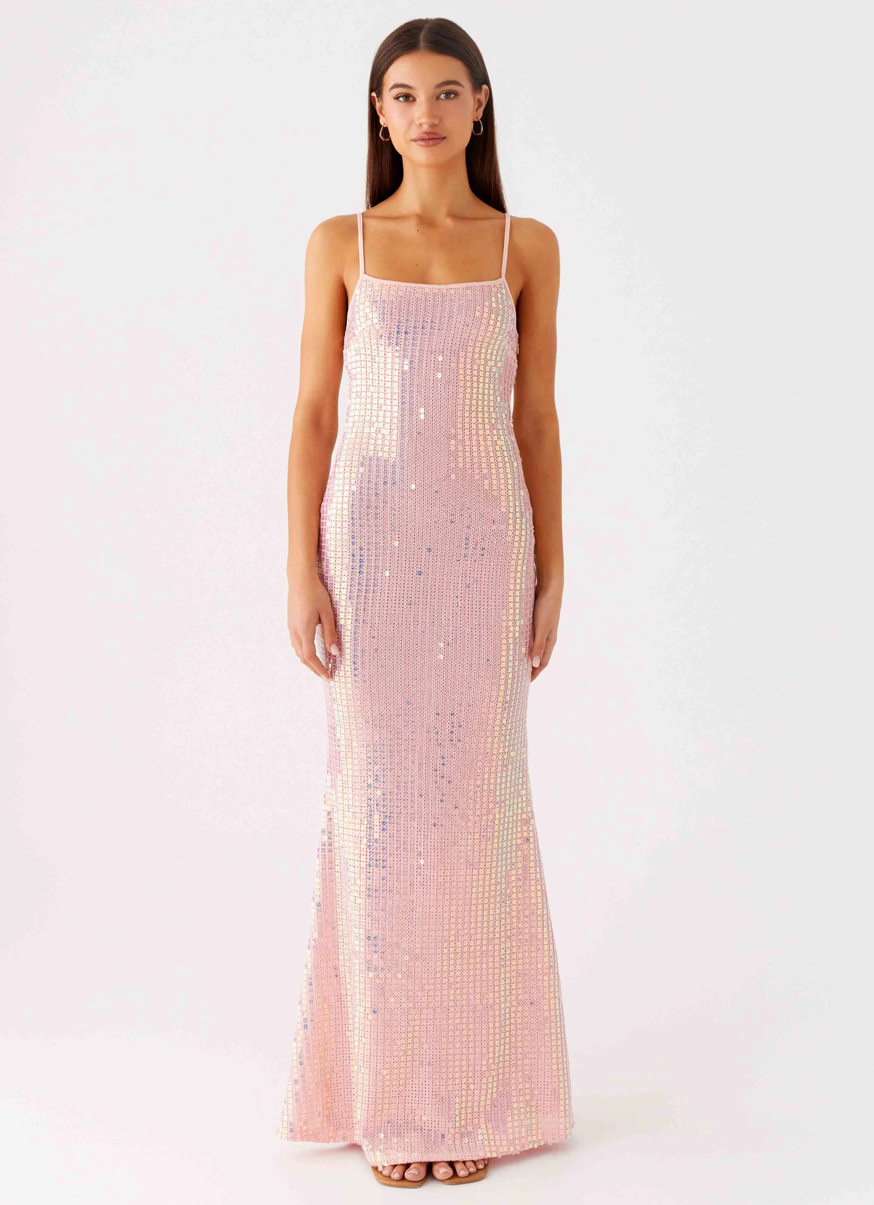 Attitude Knit Sequin Maxi Dress - Iridescent Pink Outfit Boost