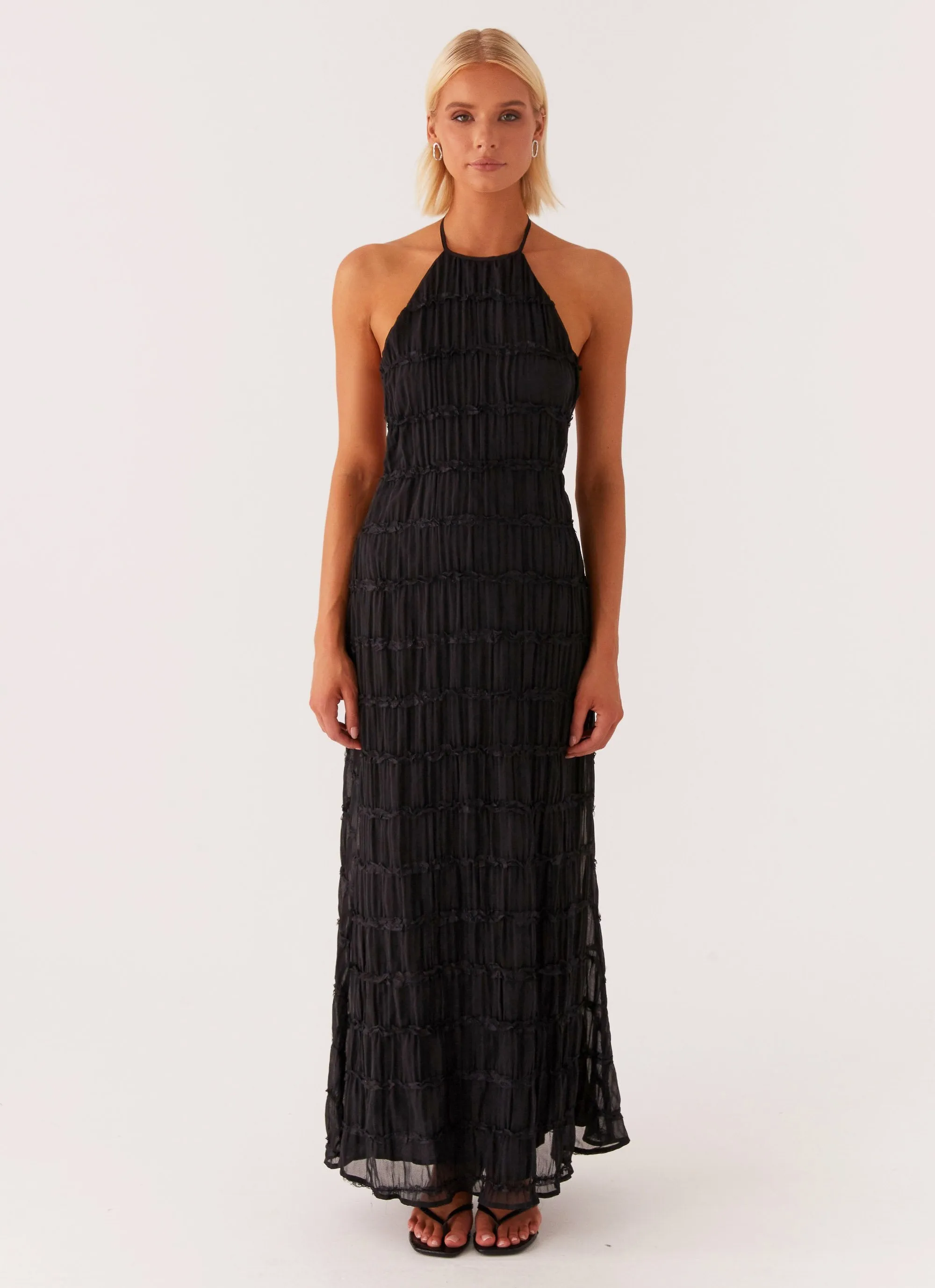 Aullie Maxi Dress - Black Eco friendly materials Lightweight Layer