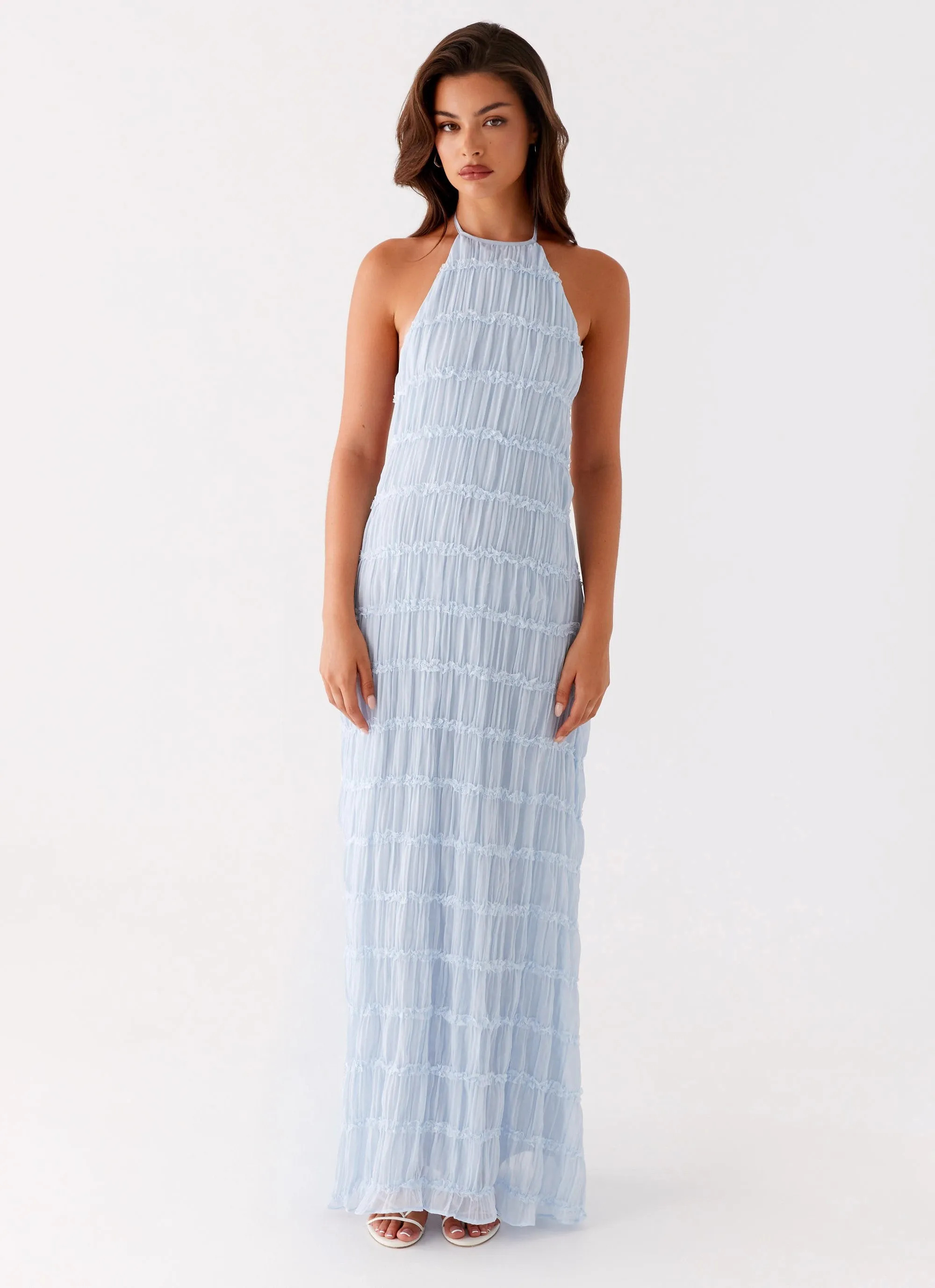 Aullie Maxi Dress - Blue Compact Packing Stylish Detail