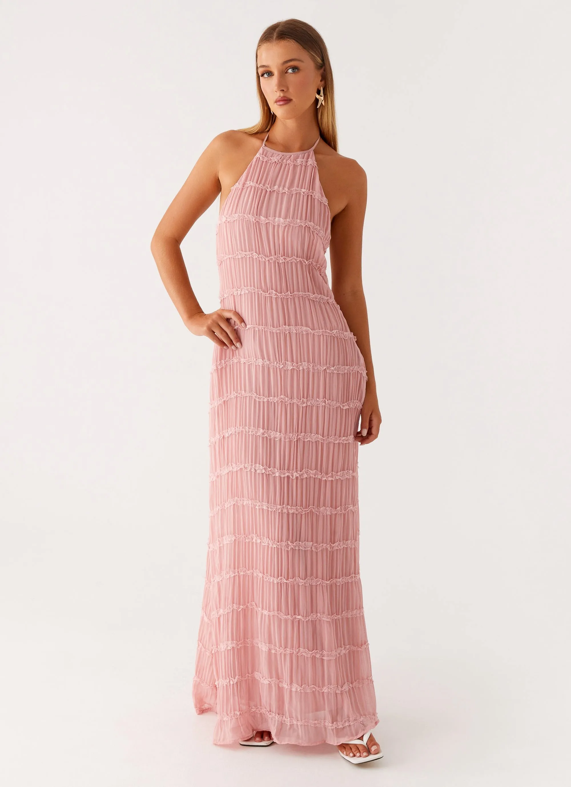 Workwear Approved Earthy Hue Aullie Maxi Dress - Pink
