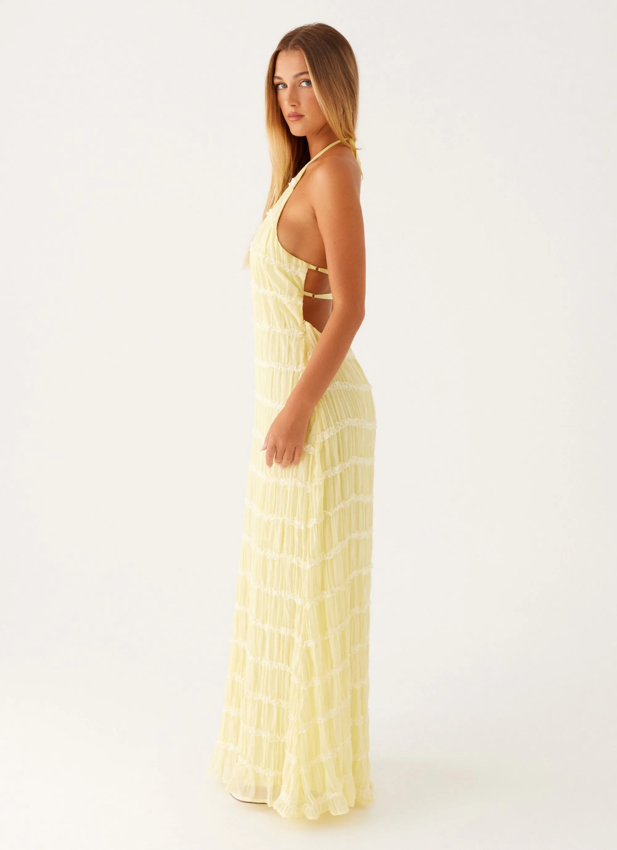 Urban Fashion Bold Pattern Aullie Maxi Dress - Yellow