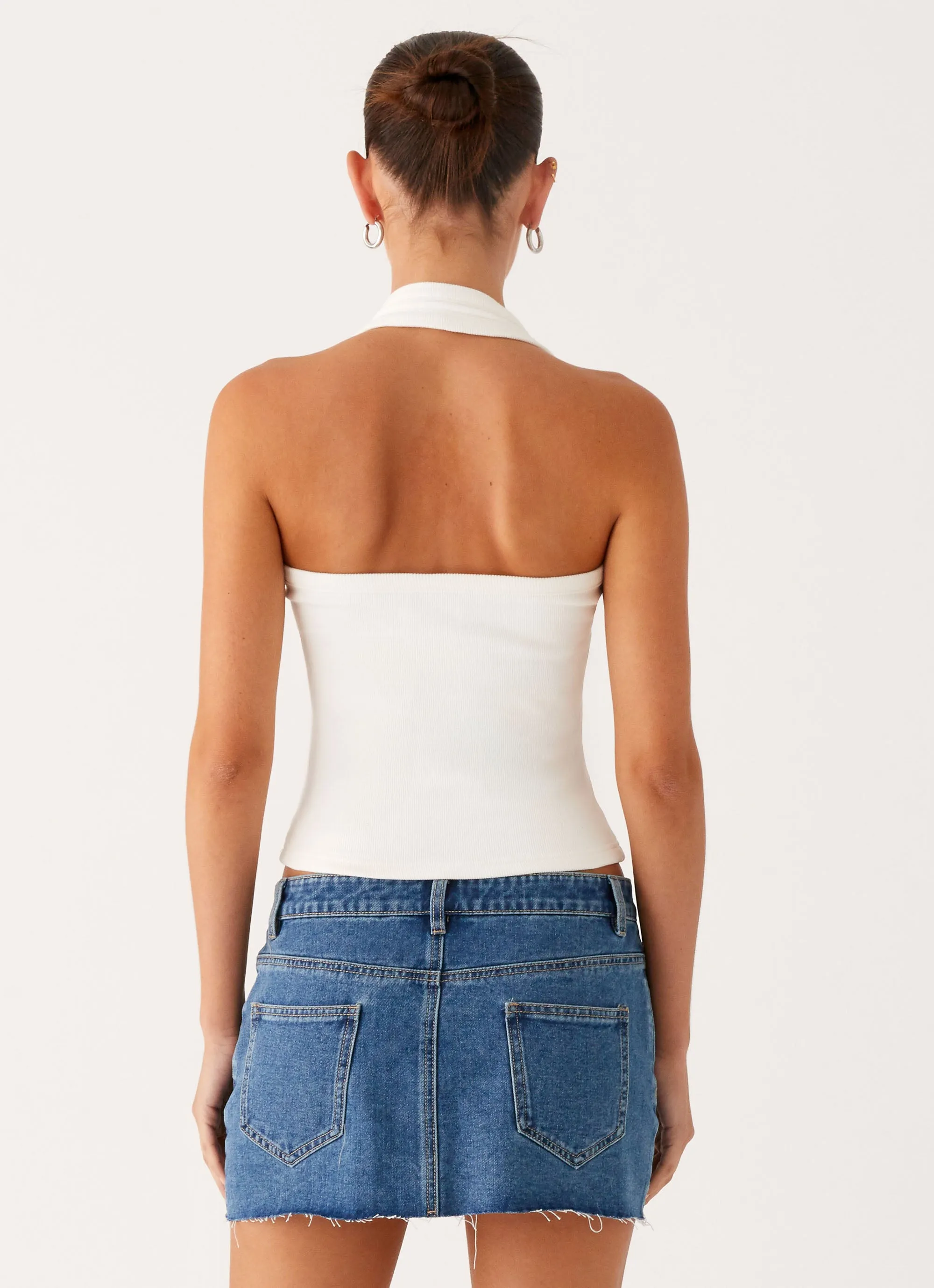 Animal Print Kamen Low Rise Mini Skirt - Indigo Denim