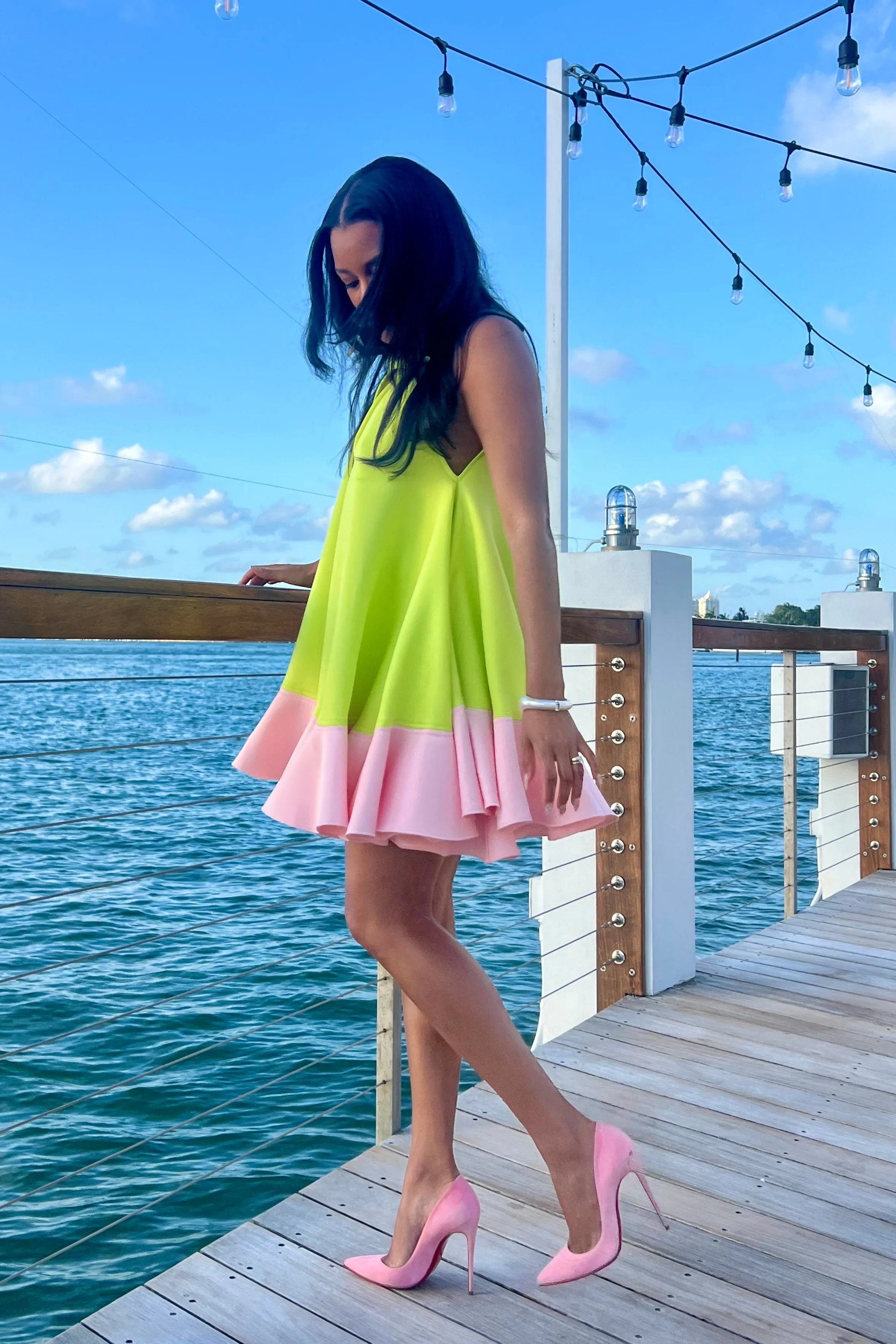 Smart Waistband Fit Built-In-Slip Ava Dress Crystal Rose