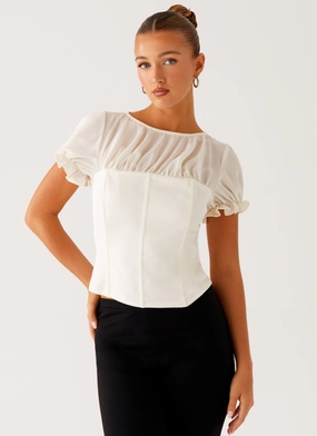 Avalee Top - Ivory AirflowVentilation DurableStitching Avalee Top - Ivory